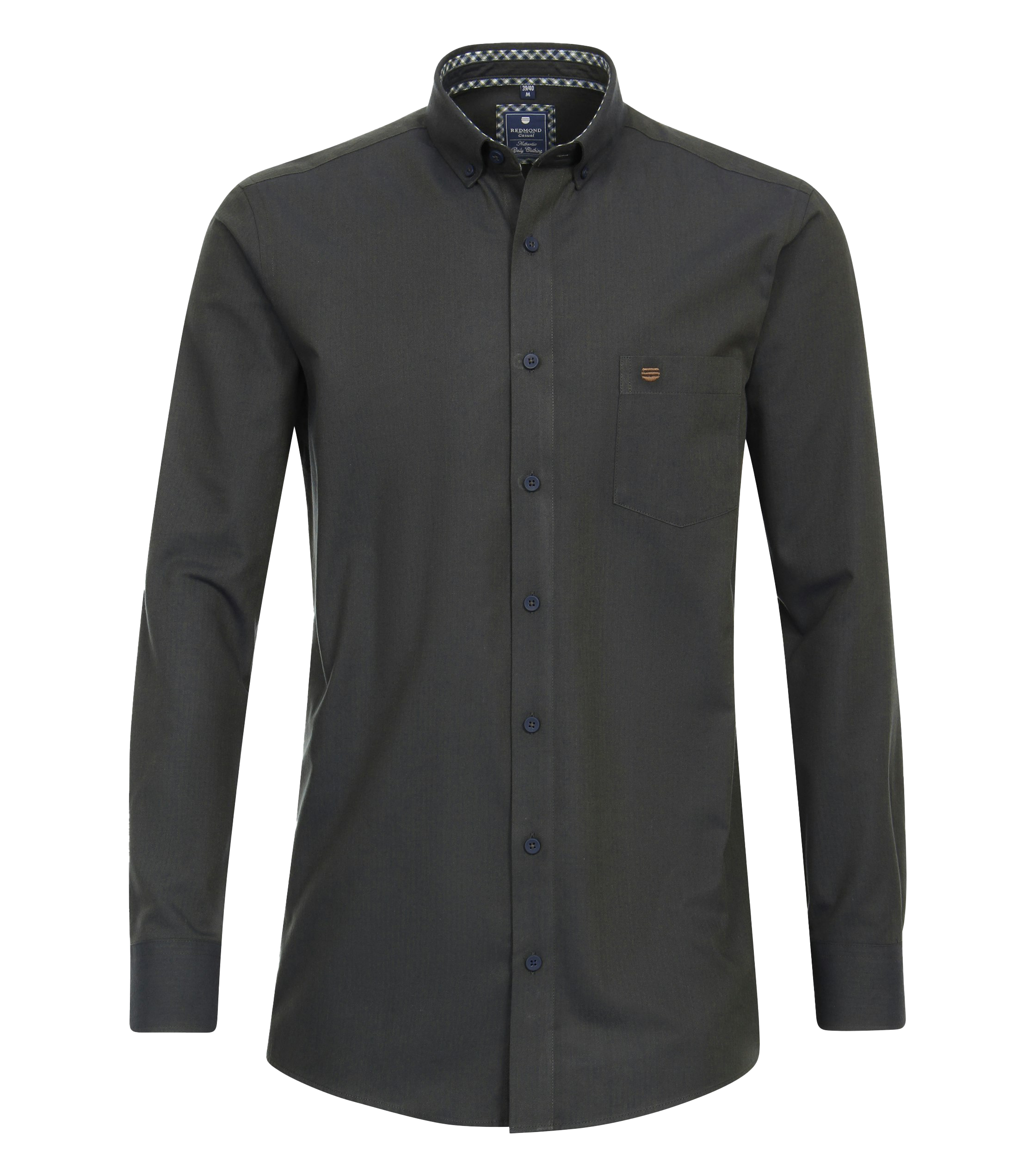 Redmond modern fit overhemd, twill, groen