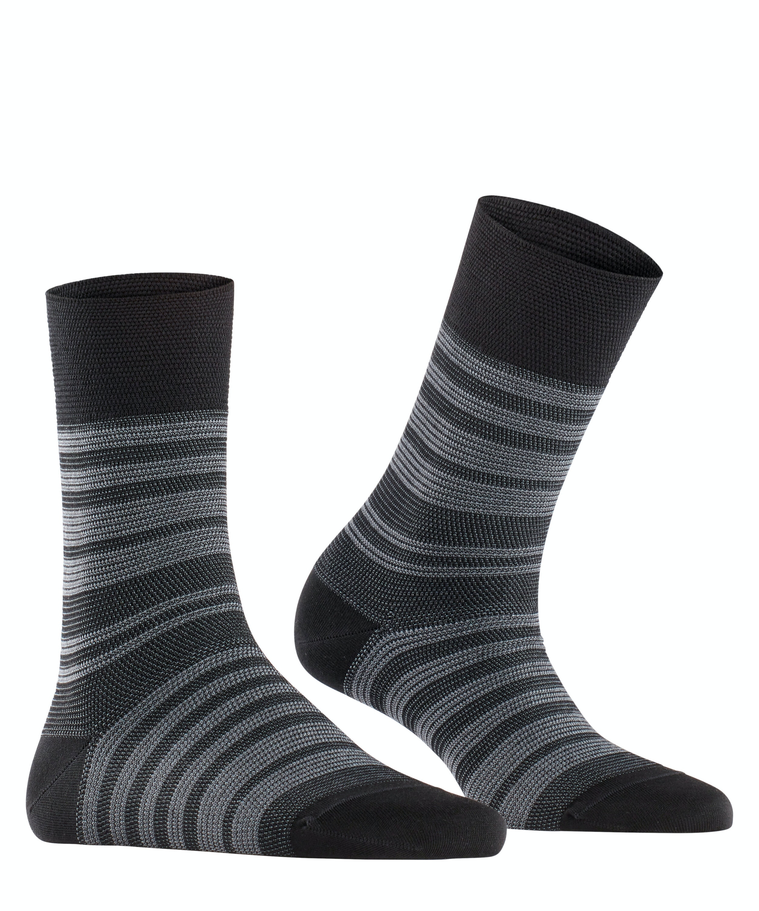 FALKE Sunset Stripe damessokken, zwart (black)