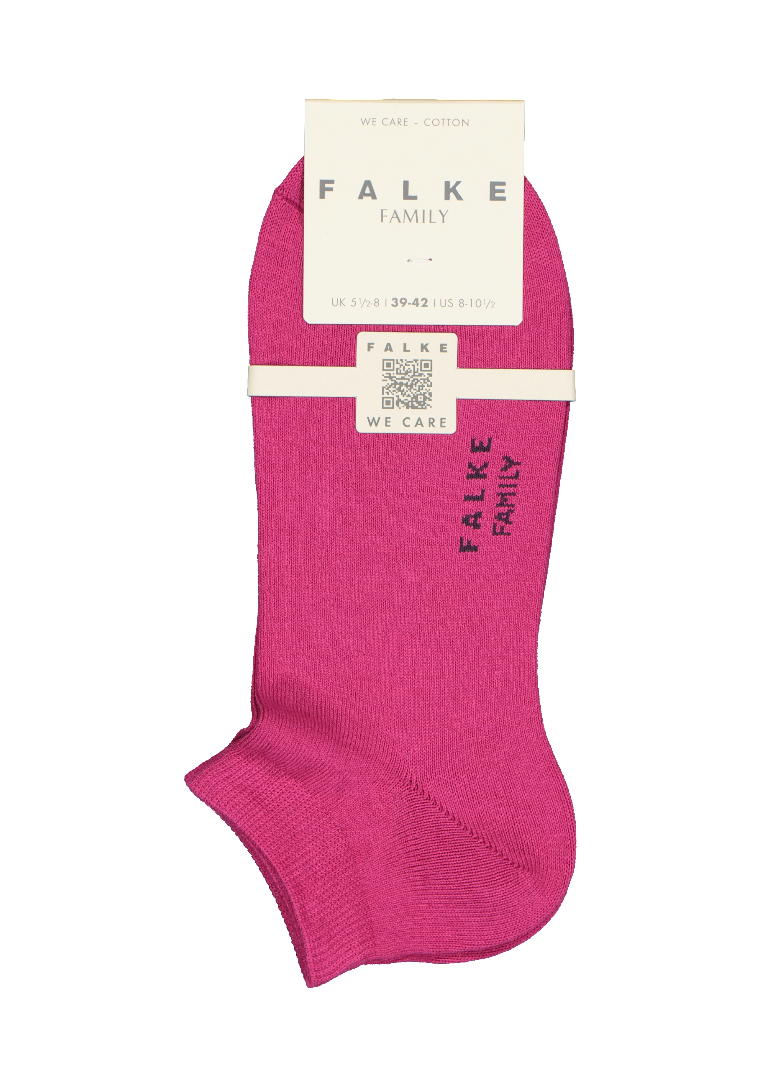 FALKE Family dames enkelsokken, katoen, fuchsia roze (berry)