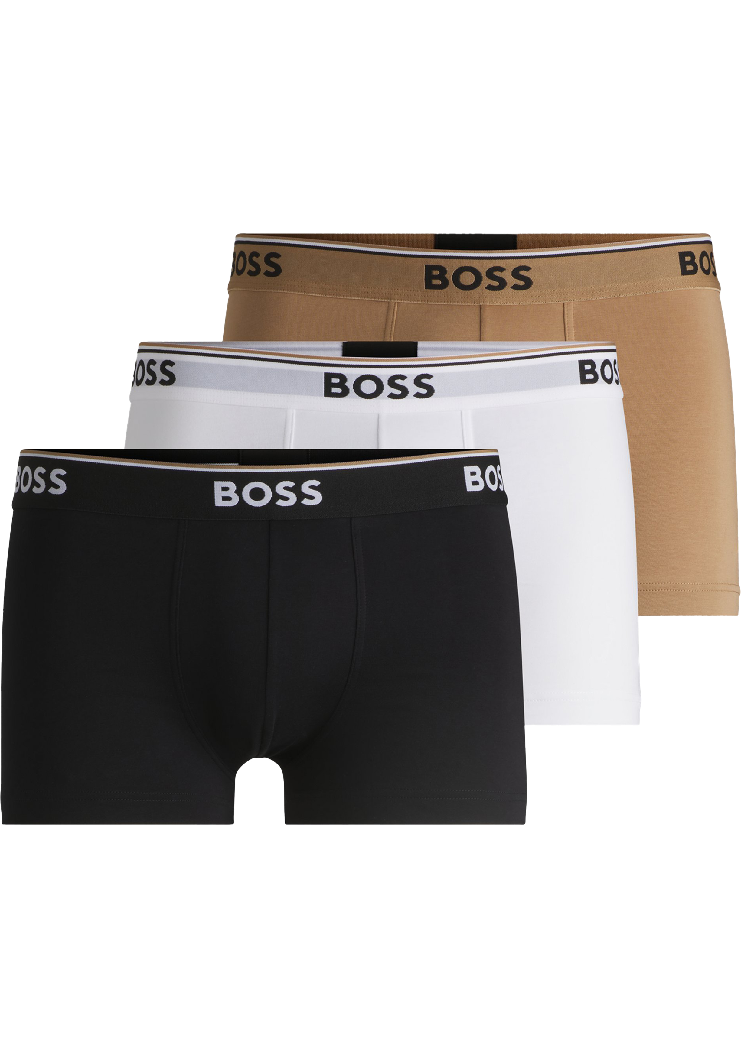 HUGO BOSS Power trunks (3-pack), heren boxers kort, zwart, beige, wit