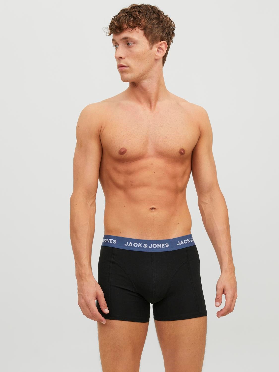 JACK & JONES Jacgab trunks (3-pack), heren boxers normale lengte, donkergroen en zwart