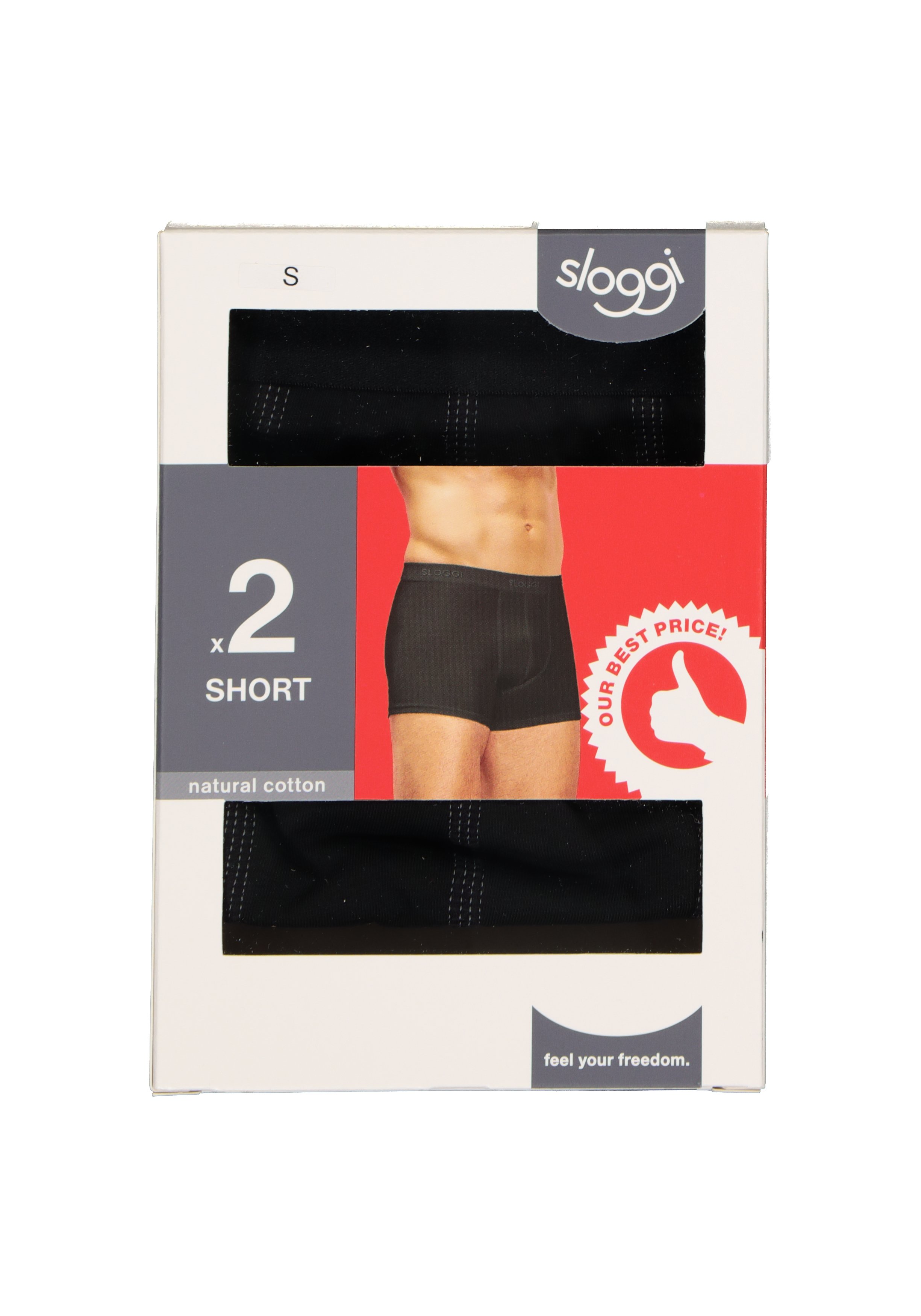 Sloggi Men 24/7 Short, heren boxers (2-pack), zwart