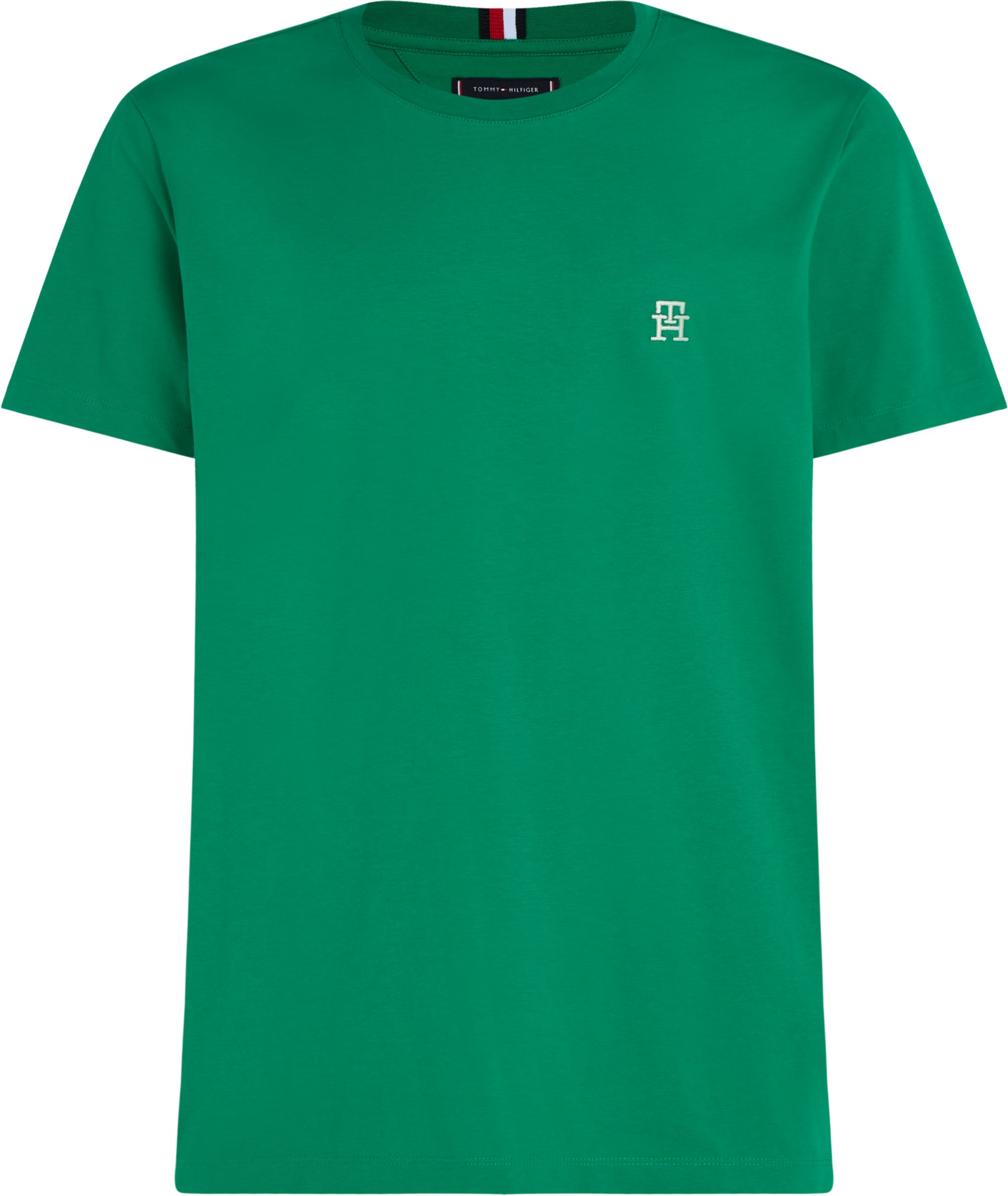 Tommy Hilfiger Monogram Tee, heren T-shirt korte mouw O-hals, groen