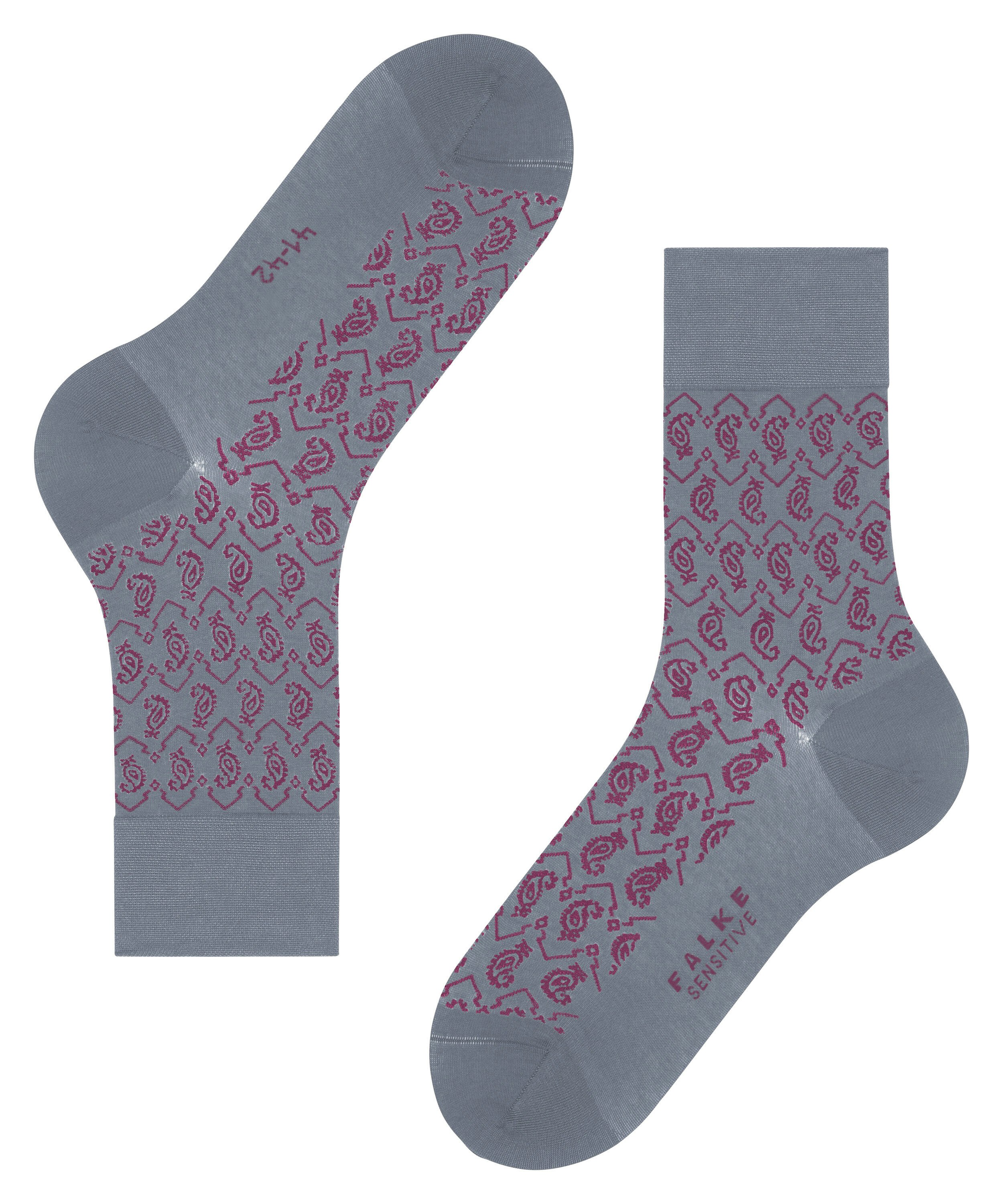 FALKE Sensitive Indian Tie Pattern herensokken, grijs (pearl grey)