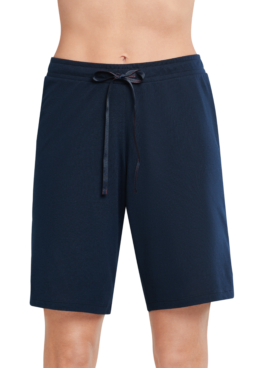 SCHIESSER selected! premium inspiration shortamaset, dames shortama streepjes donkerblauw-rood