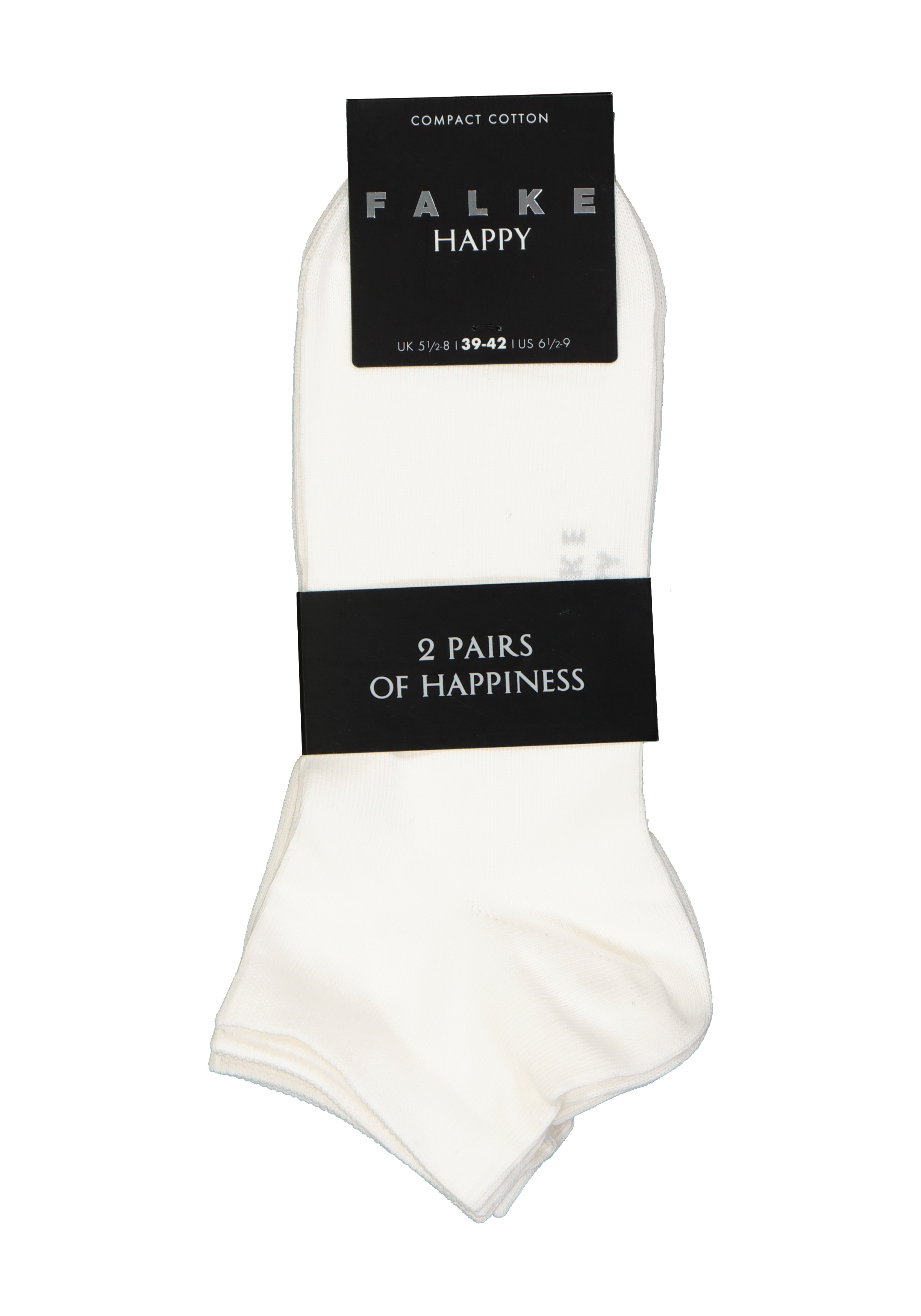 FALKE Happy heren enkelsokken (2-pack), wit (white)