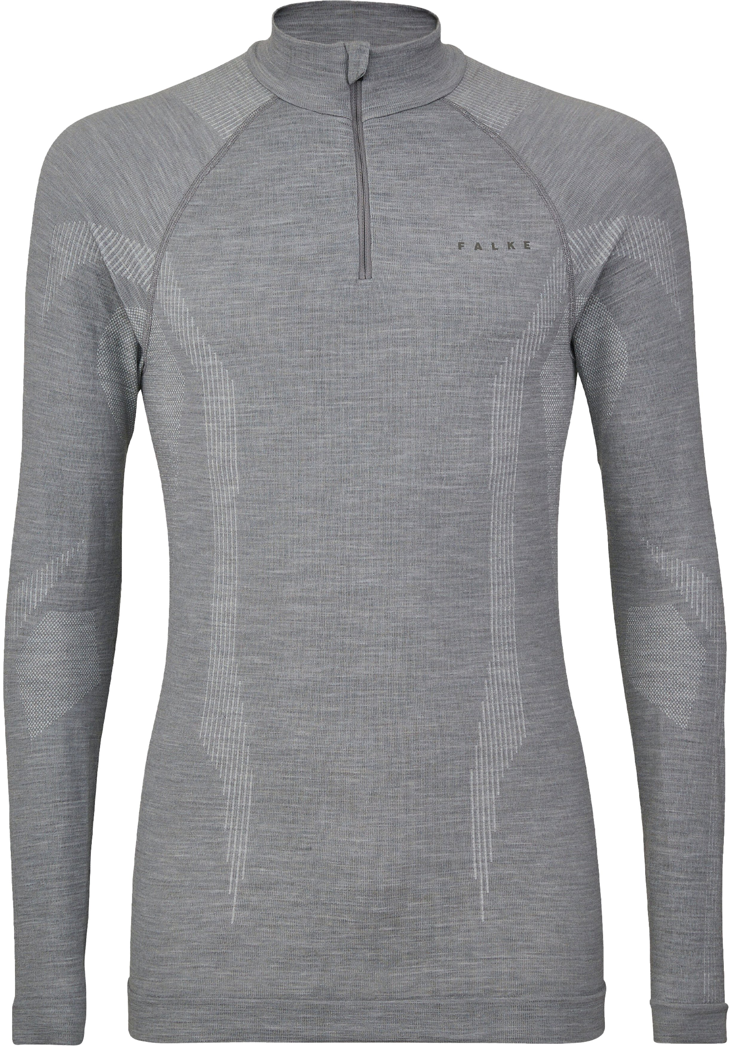 FALKE heren lange mouw shirt Wool-Tech, thermoshirt, grijs (grey-heather)