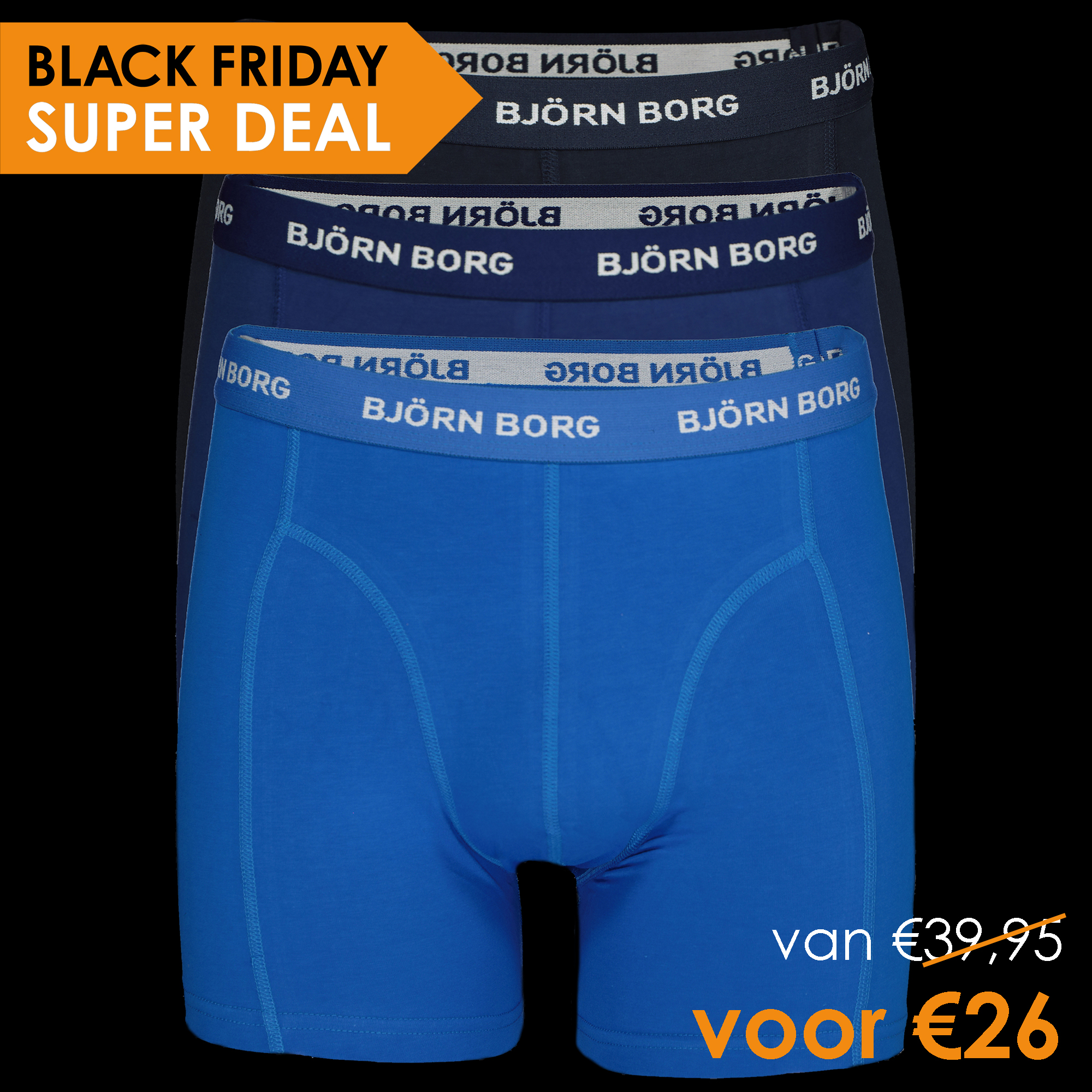 Bjorn Borg boxershorts van 39,95 voor 26