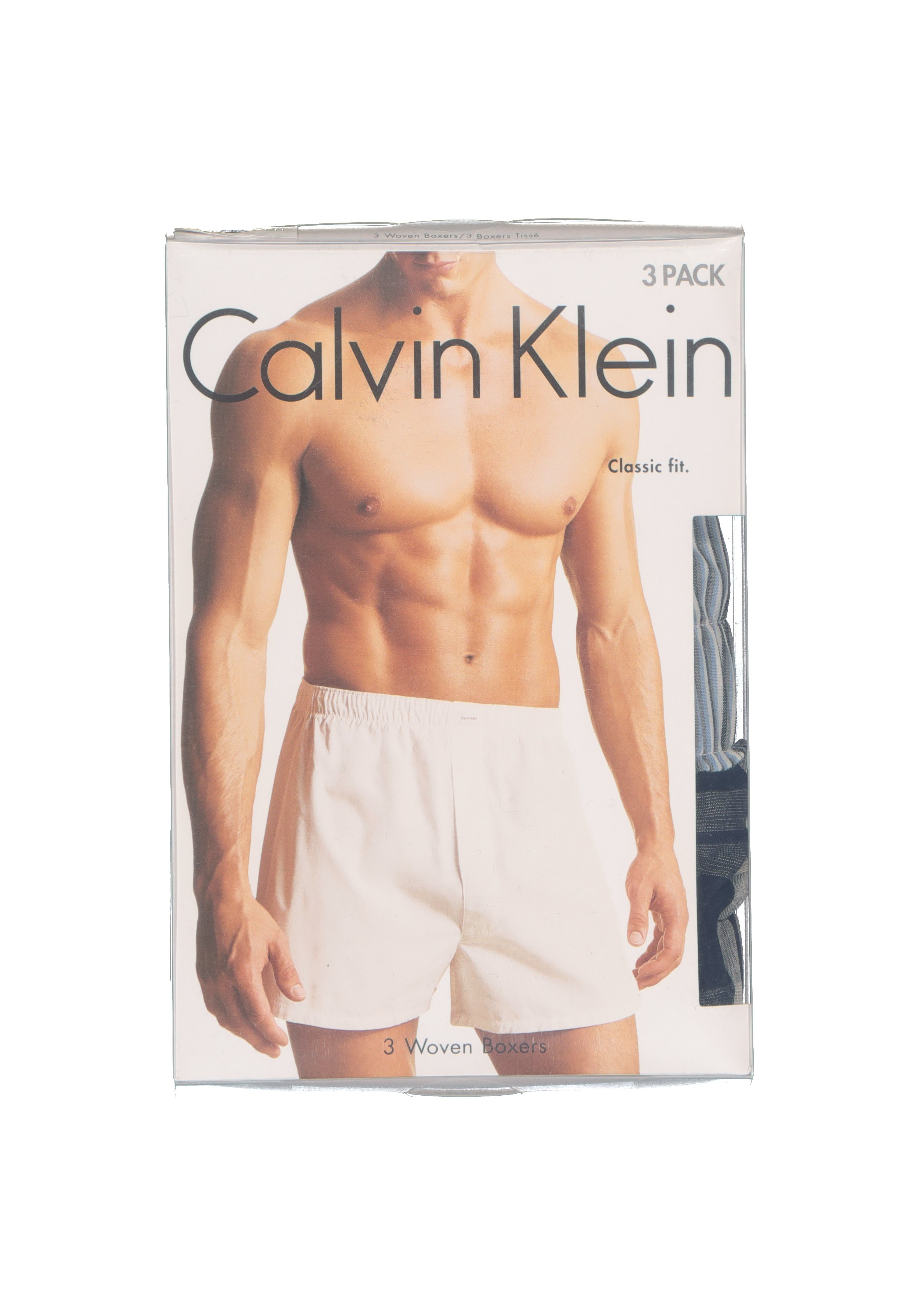 Calvin Klein Woven Boxers (3-pack), wijde heren boxershorts katoen, blauw gestreept en geruit