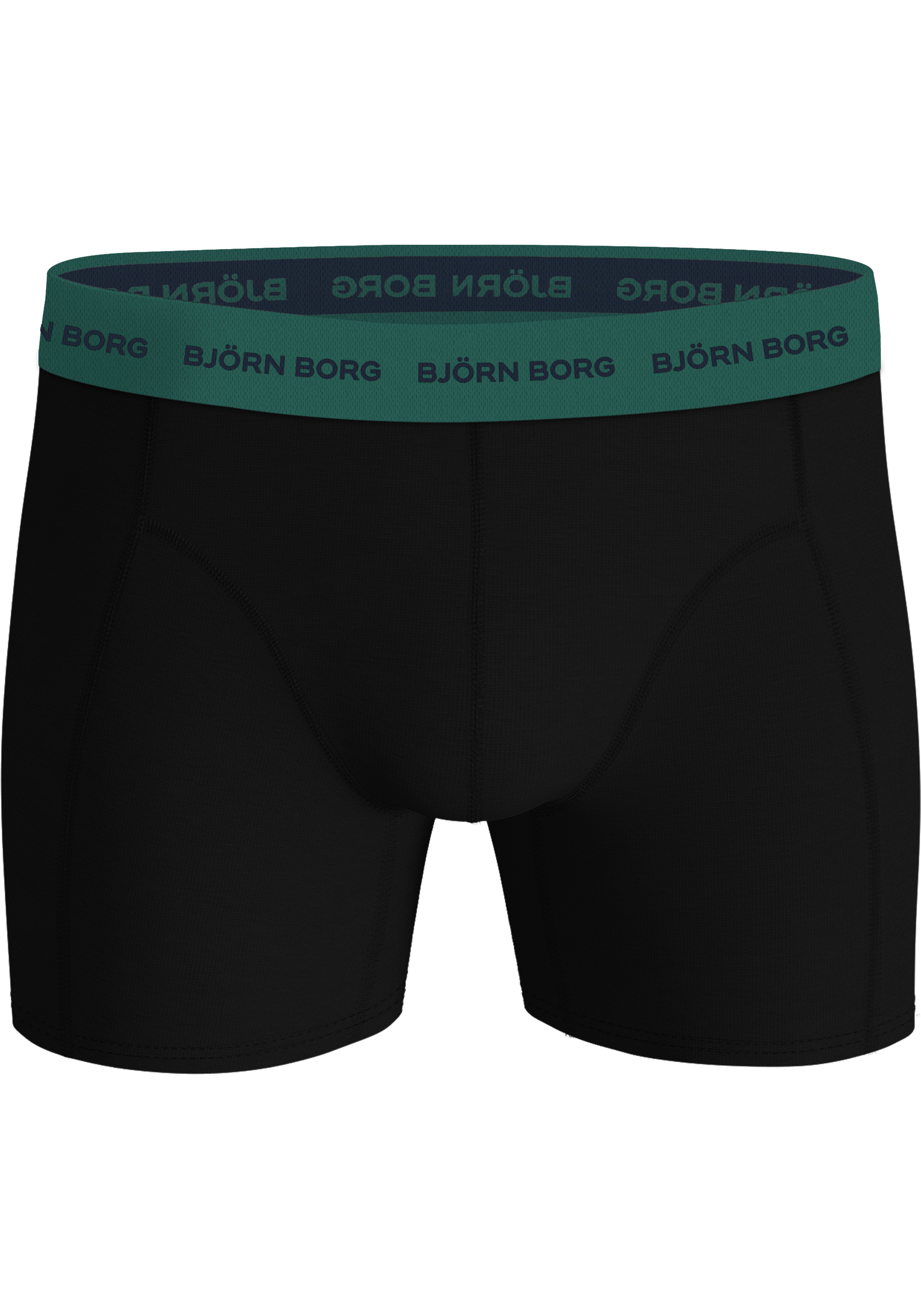 Bjorn Borg Cotton Stretch boxers, heren boxers normale lengte (12-pack), zwart met gekleurde tailleband