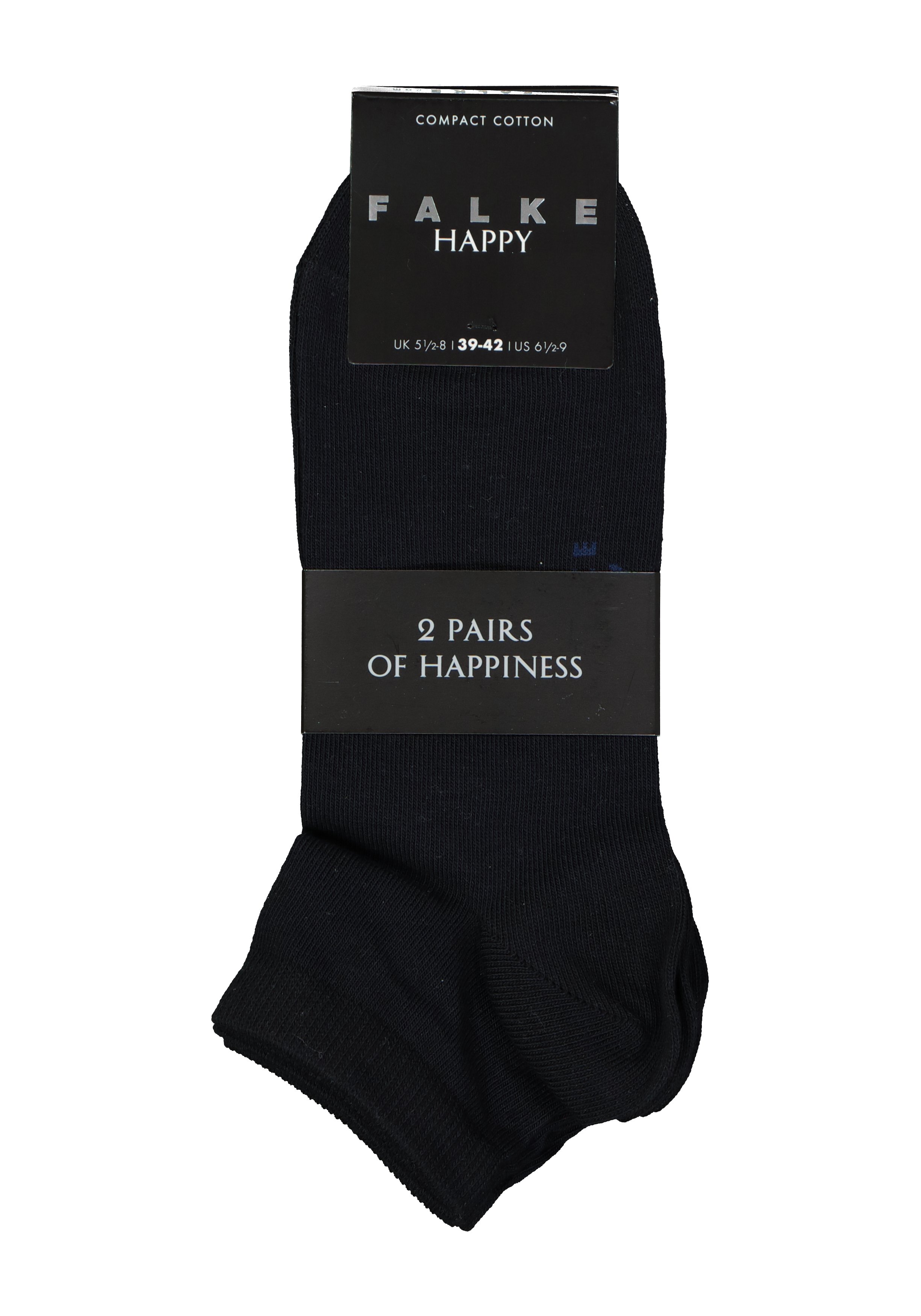 FALKE Happy heren enkelsokken (2-pack), marine blauw (dark navy)