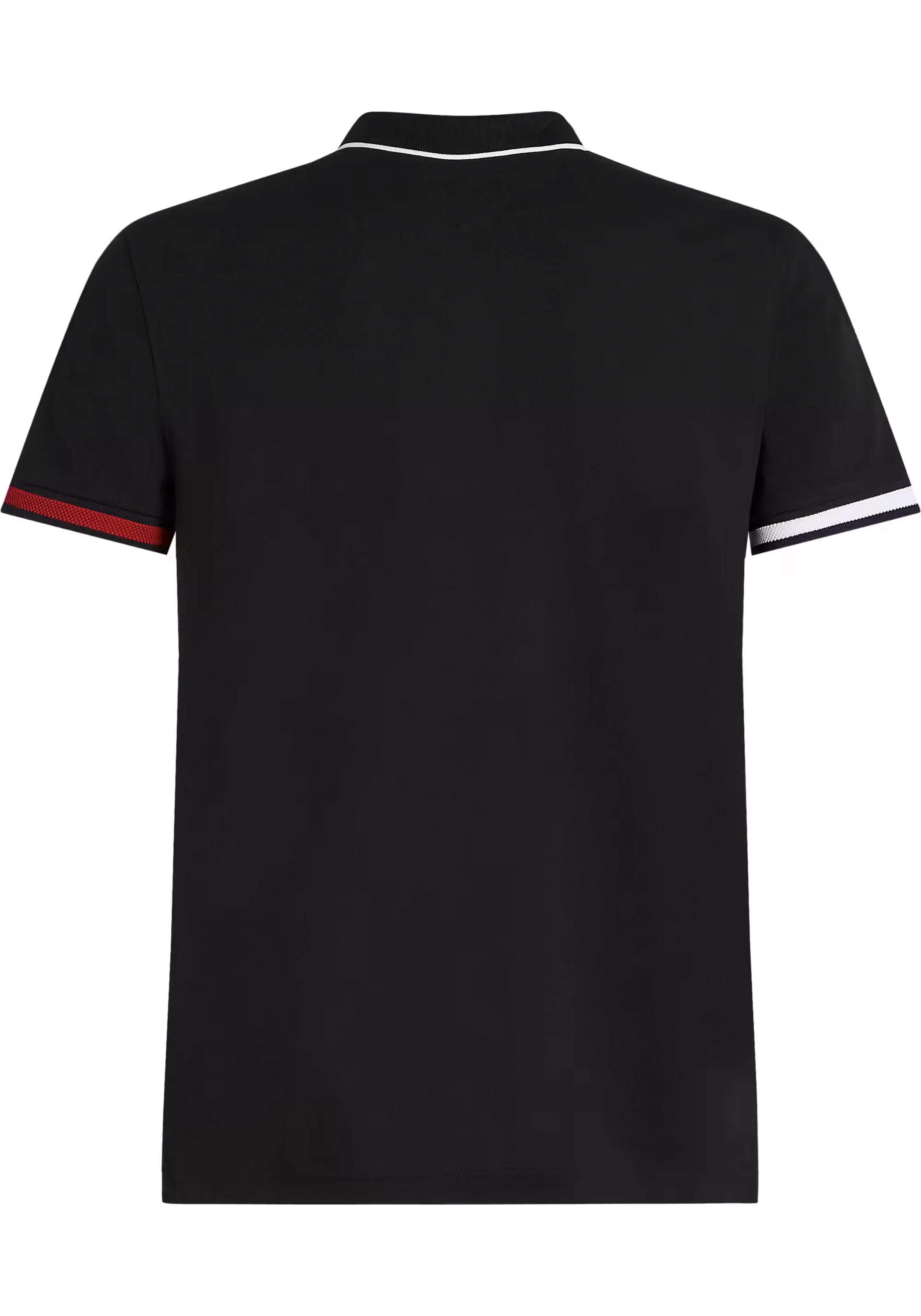 Tommy Hilfiger Flag Cuff Slim Polo, heren poloshirt, zwart