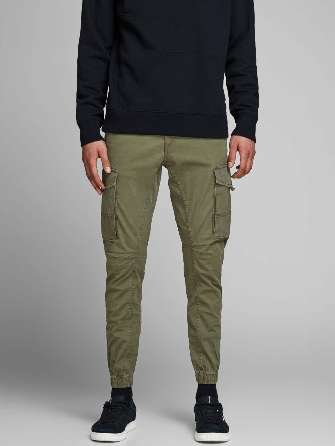 JACK & JONES Paul Lake Cargo loose fit, heren cargo broek, groen