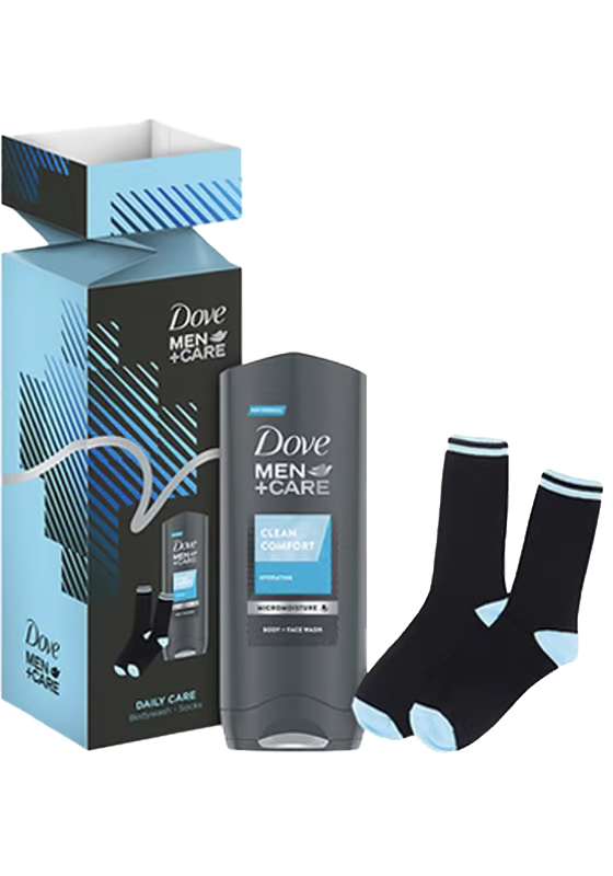 Mannen met baard cadeauset, baardschort met Dove Men+Care Clean Comfort