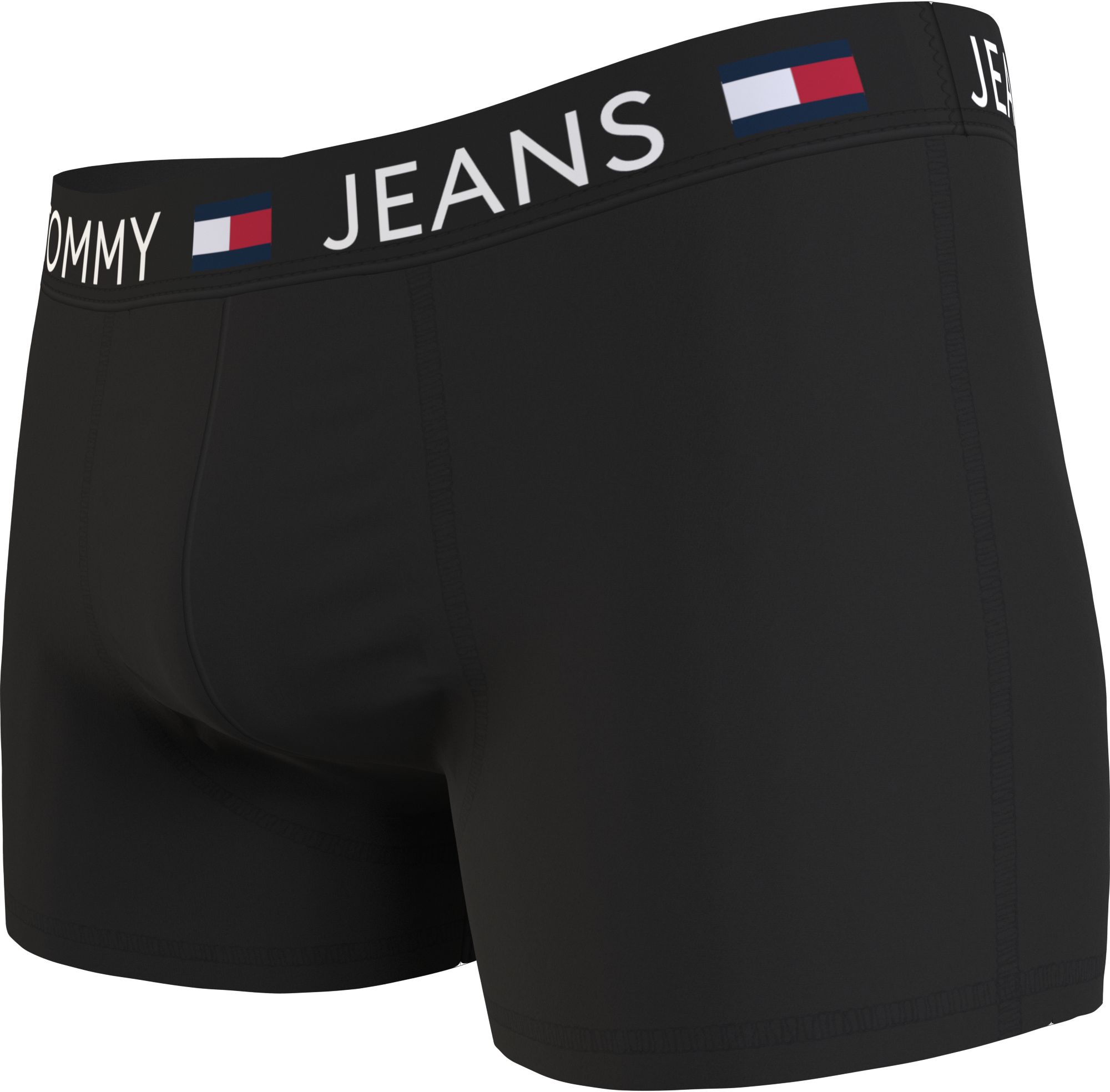 Tommy Hilfiger trunk (3-pack), heren boxers normale lengte, zwart met gekleurde tailleband