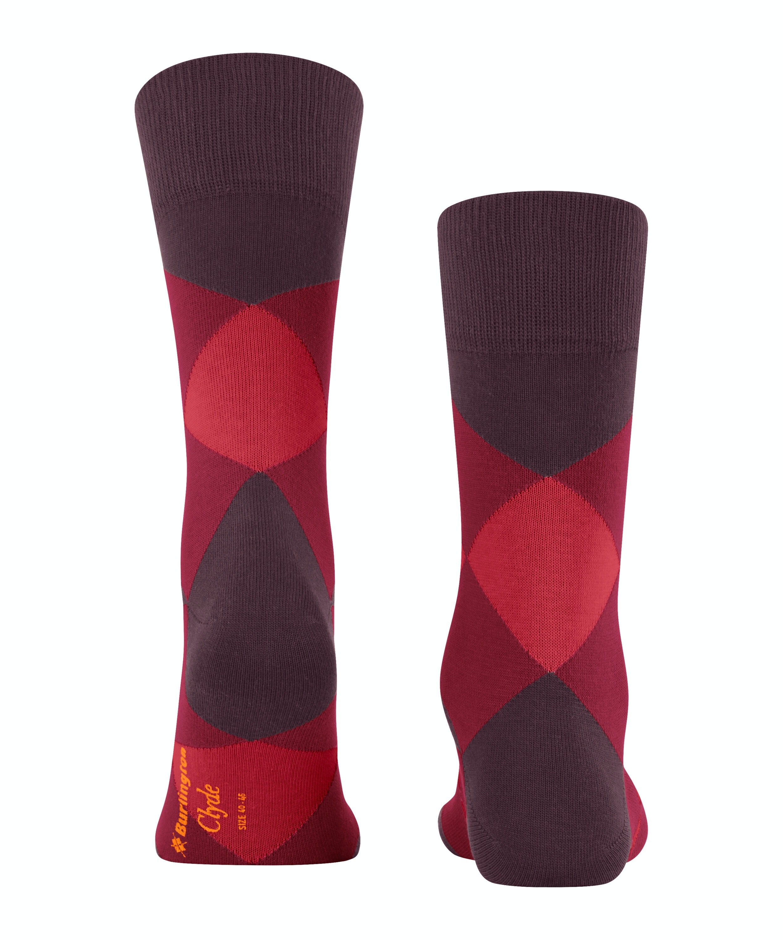 Burlington Clyde herensokken, rood (claret)