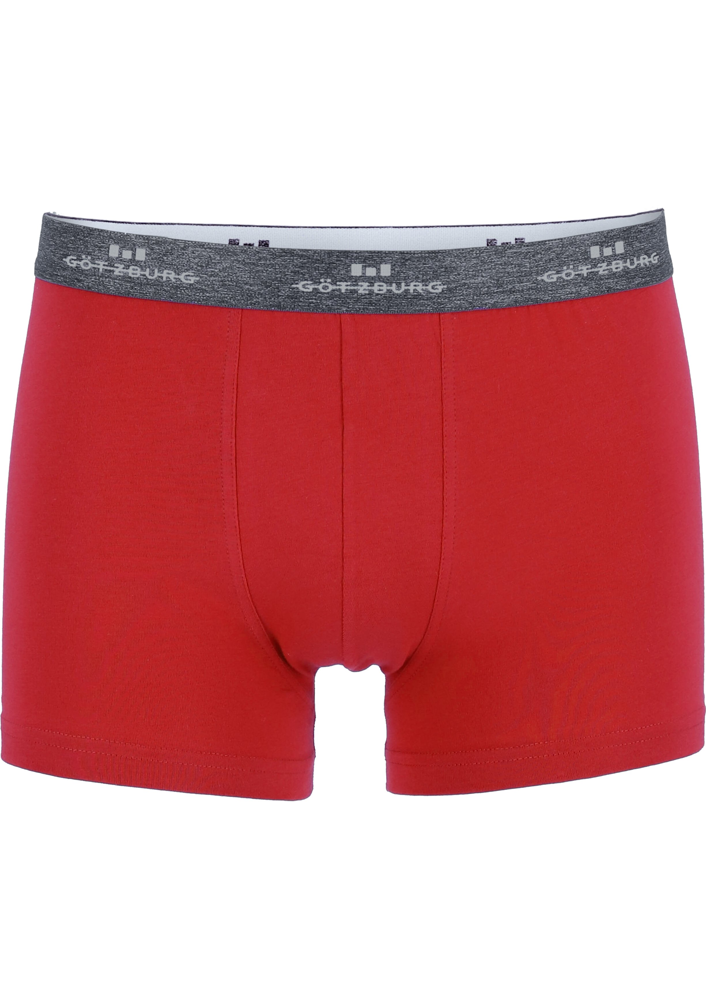 Gotzburg heren boxers (2-pack), normale lengte, donkergrijs en rood