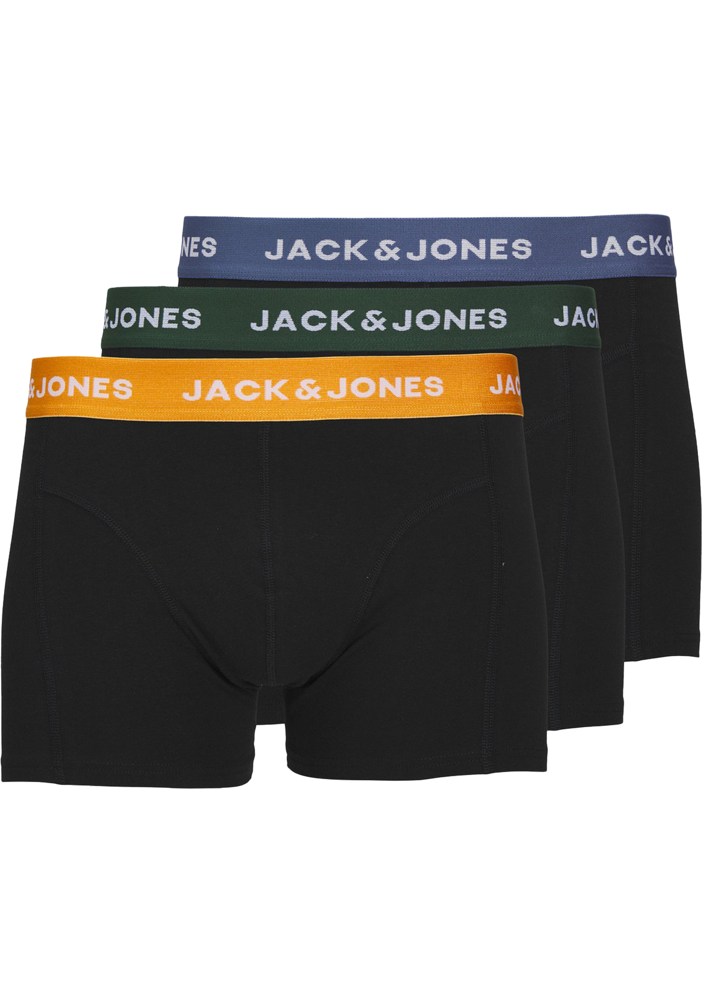 JACK & JONES Jacgab trunks (3-pack), heren boxers normale lengte, donkergroen en zwart