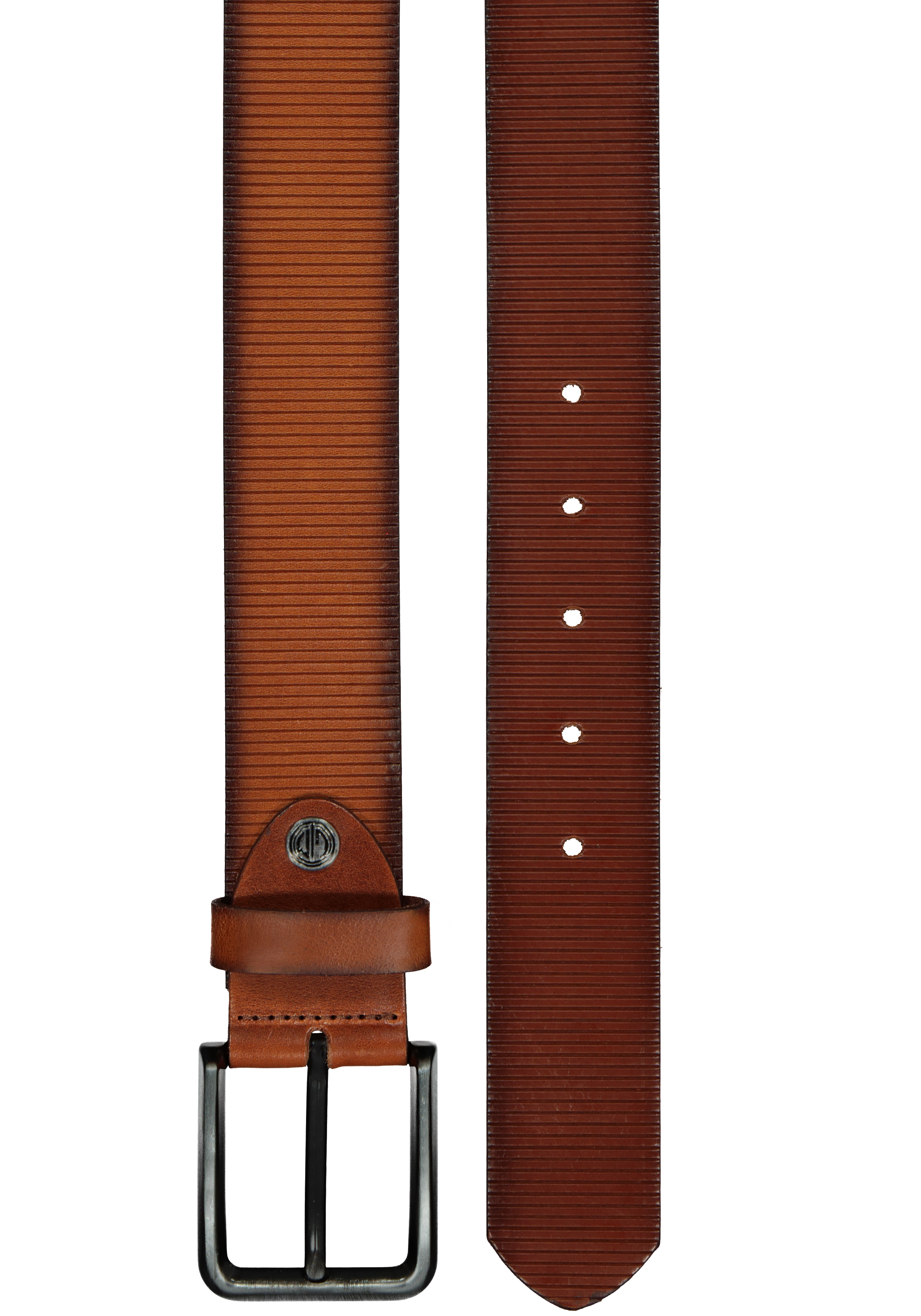 LINDENMANN leren heren riem, cognac