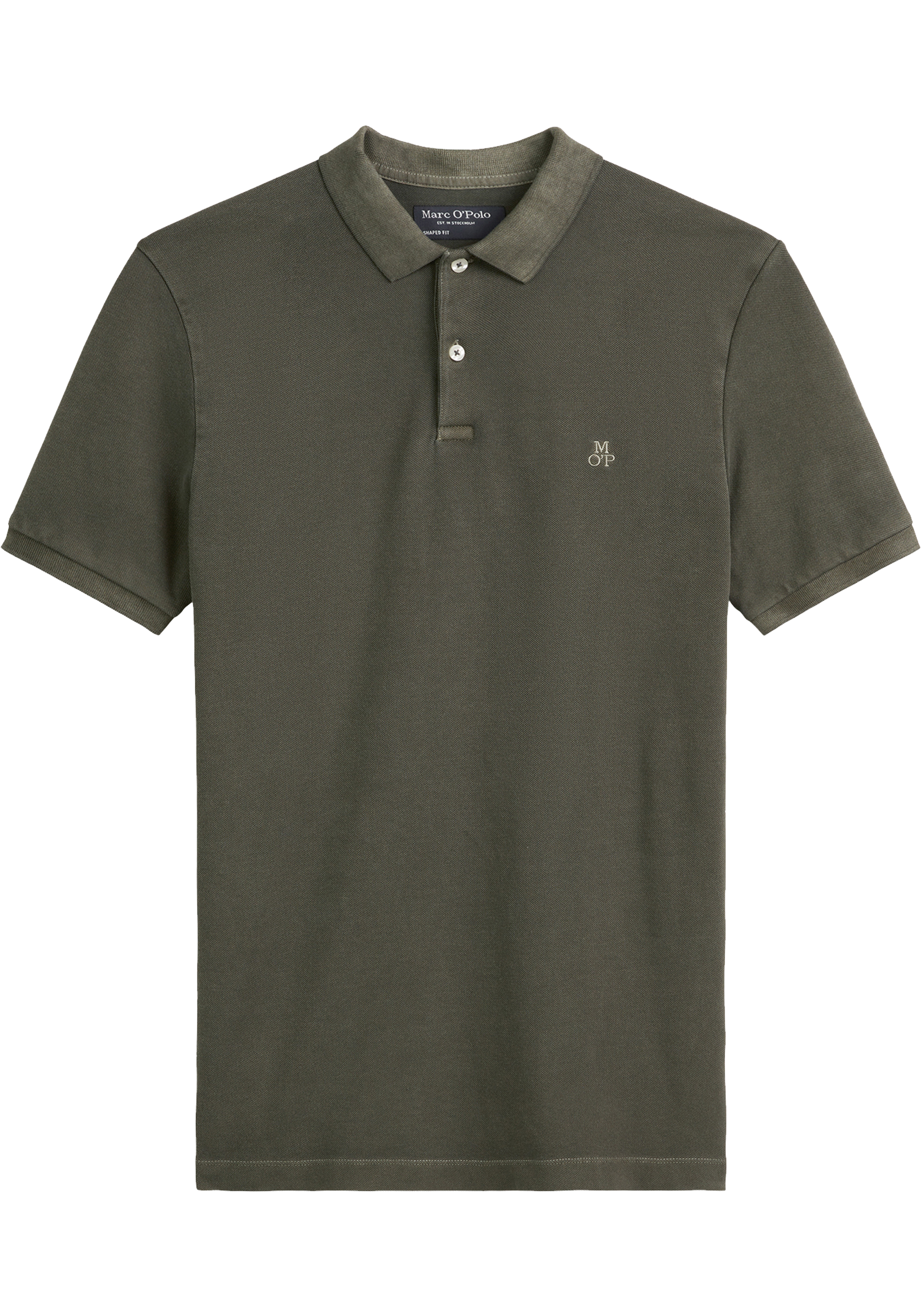 Marc O'Polo regular fit polo, heren poloshirt korte mouw, donkerbruin