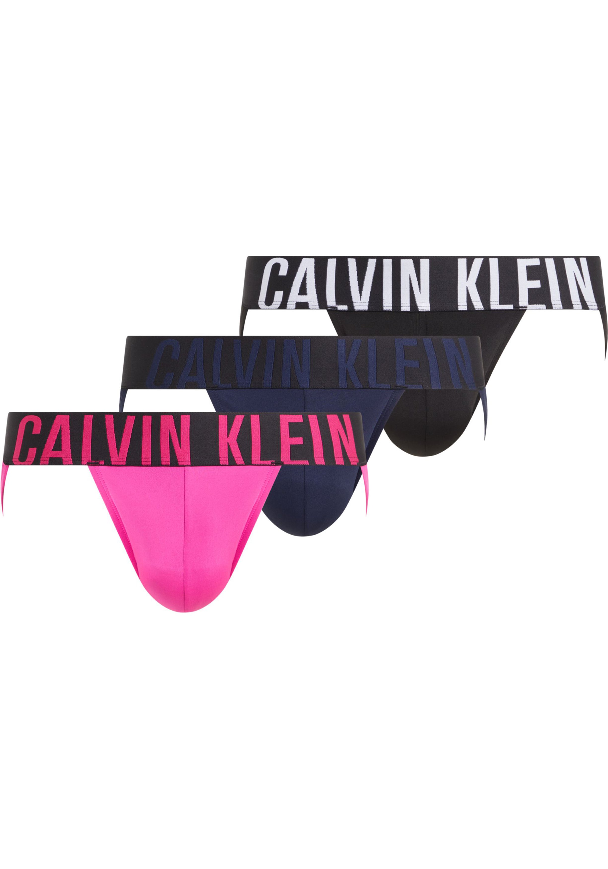 Calvin Klein Jockstrap (3-pack), heren jockstrap, roze, zwart, blauw