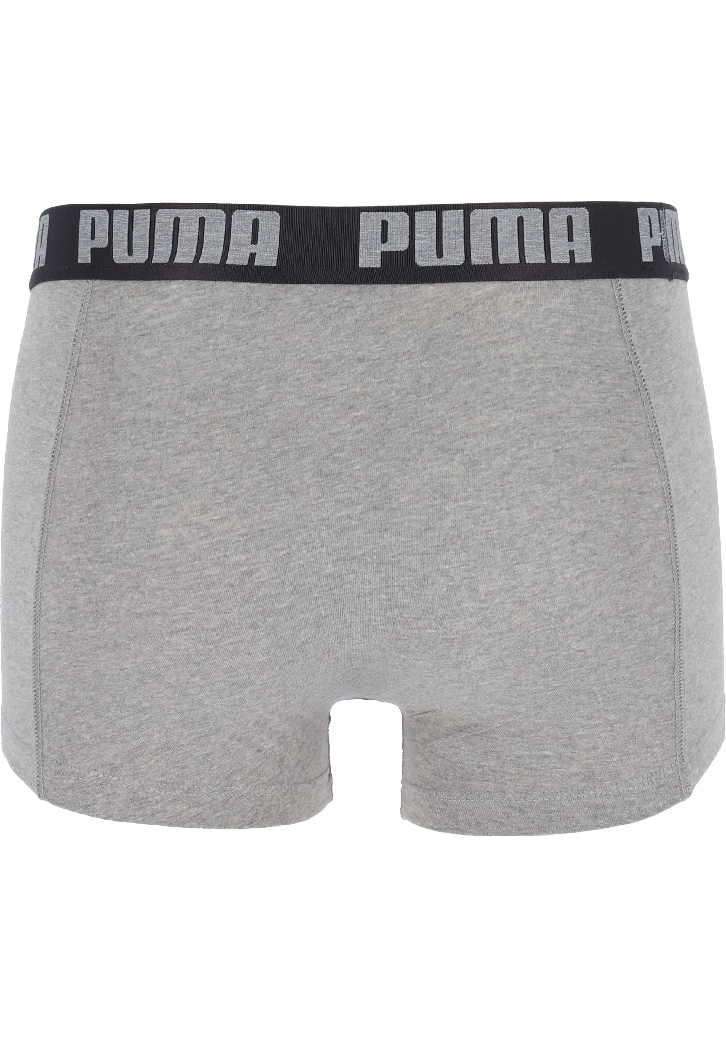 Puma Basic Boxer heren (2-pack), zwart en donkergrijs