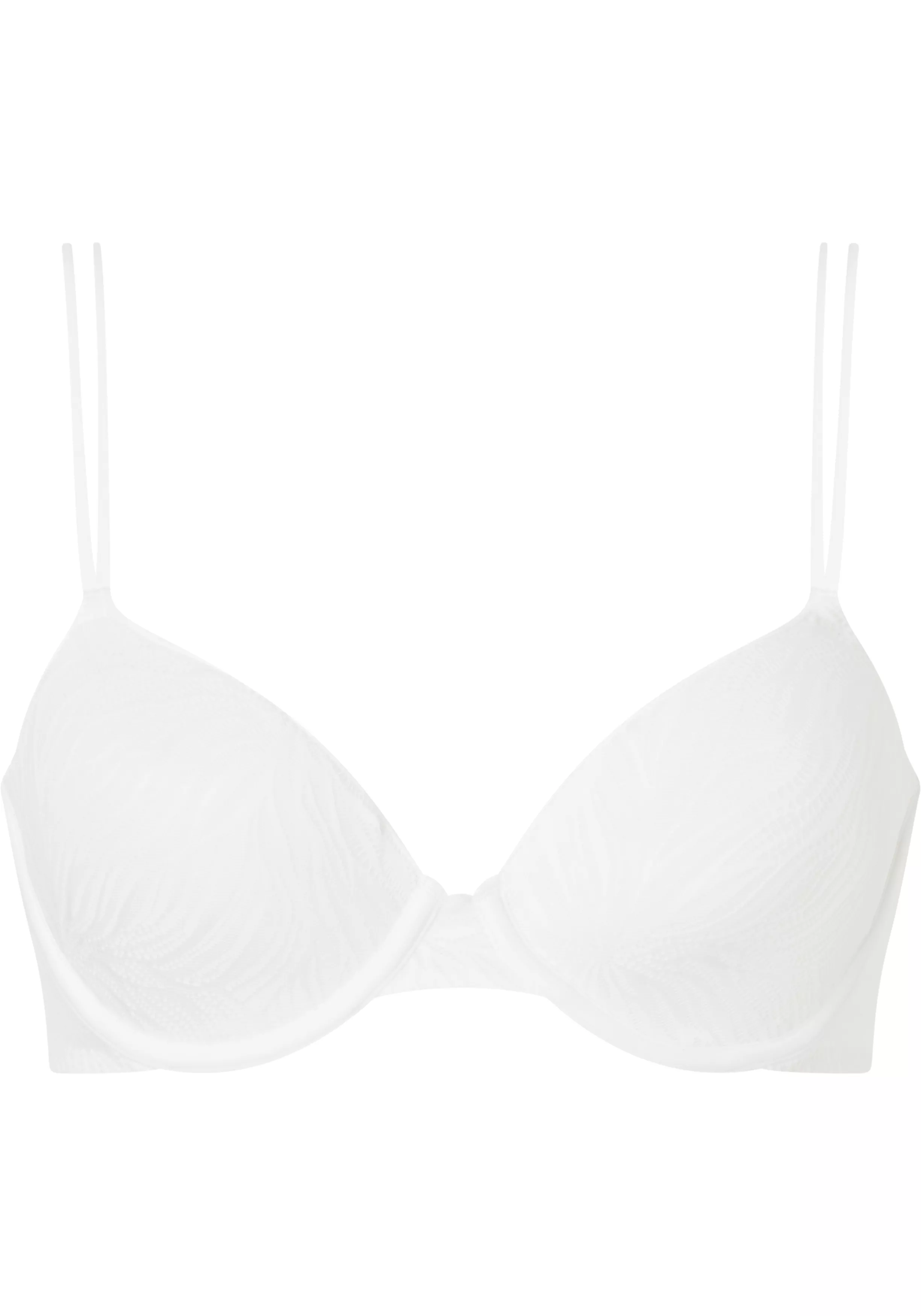 Calvin Klein dames Sheer Marquisette lightly lined demi bra, beugel BH, wit