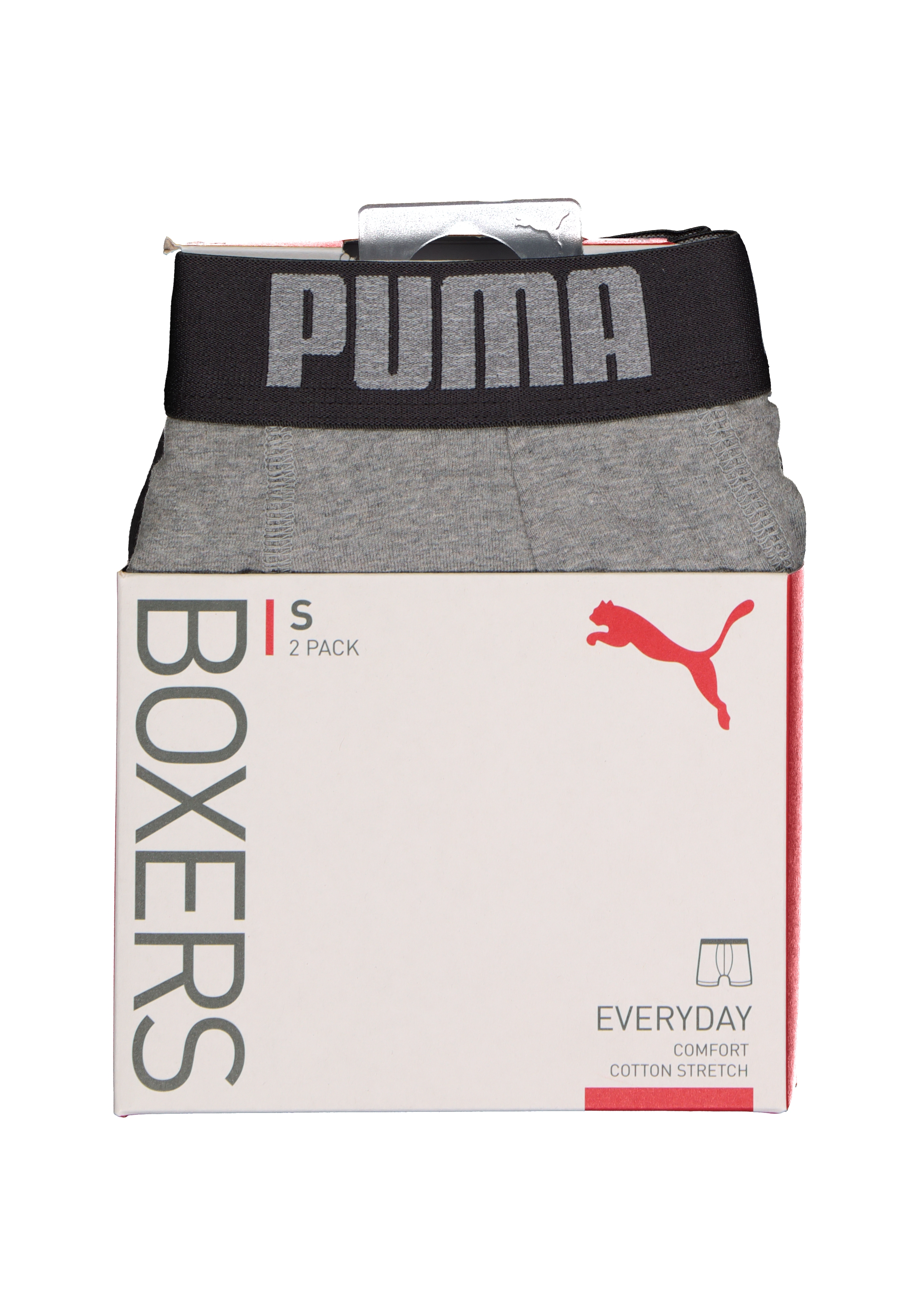 Puma Basic Boxer heren (2-pack), zwart en donkergrijs