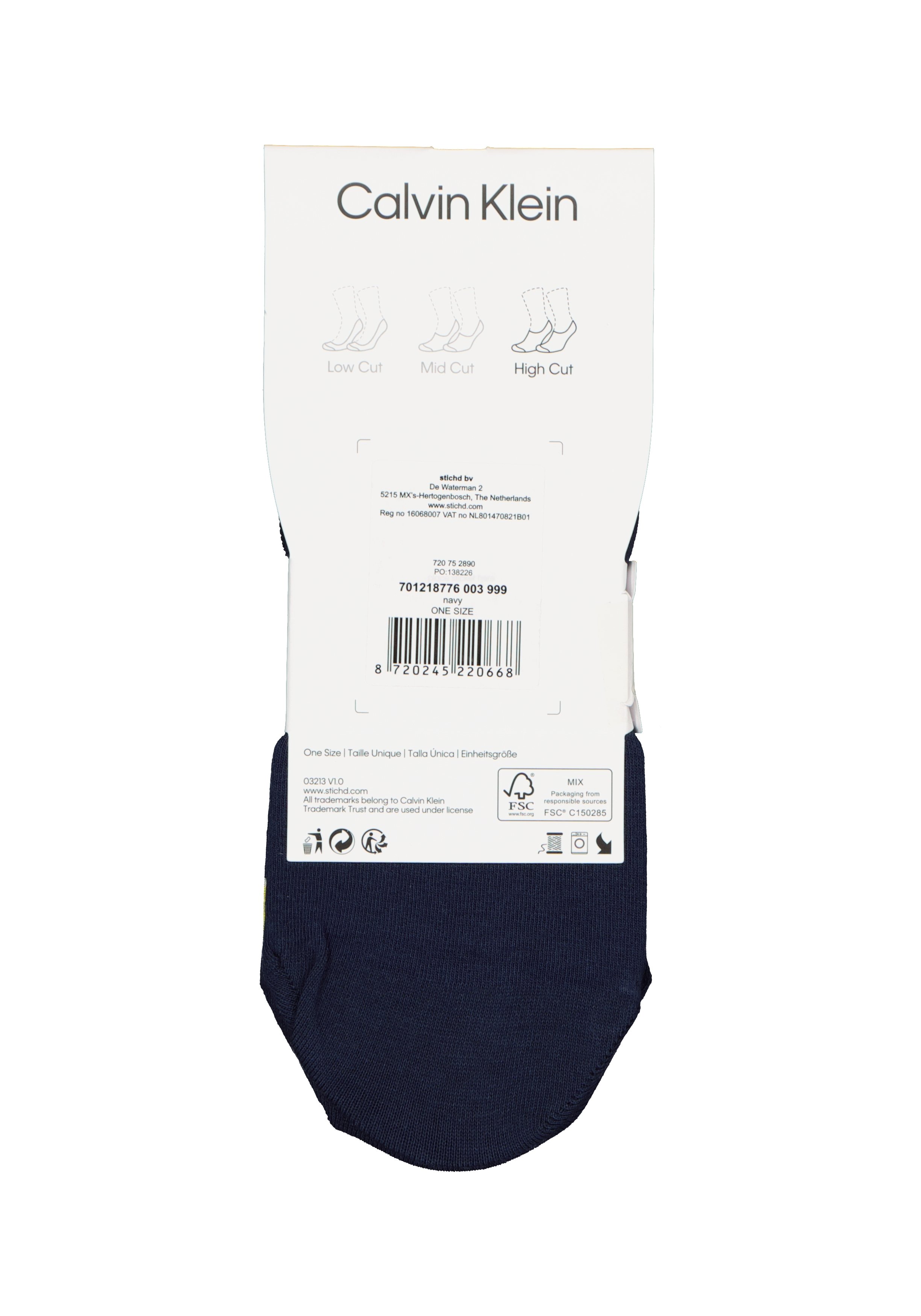 Calvin Klein damessokken Alice (2-pack), onzichtbare sneakersokken, blauw