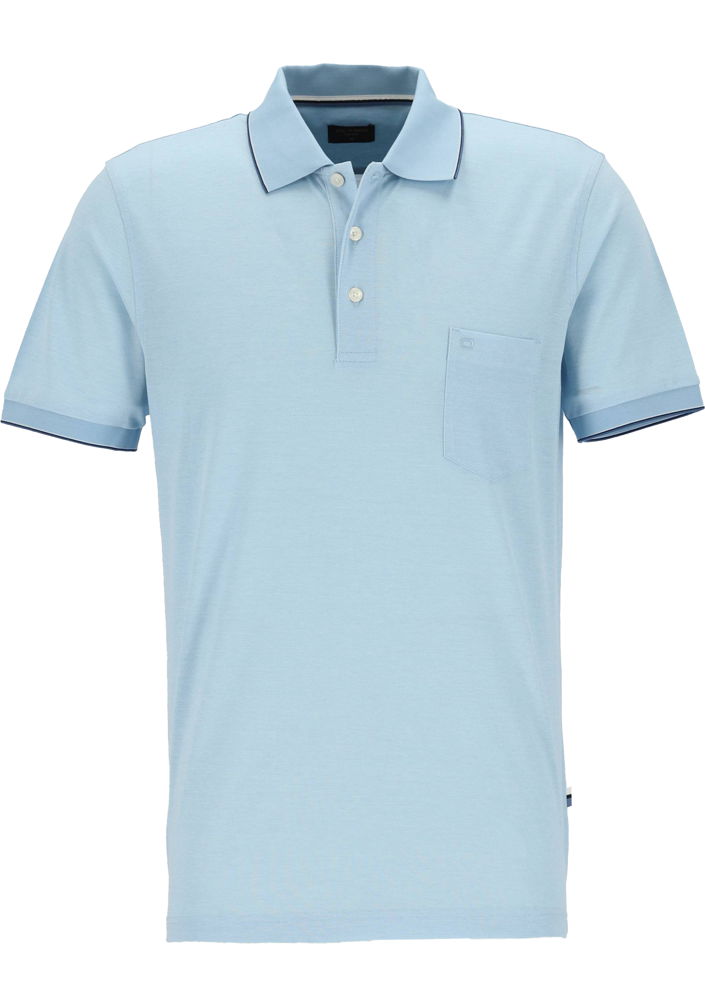 OLYMP Polo Casual, modern fit polo, lichtblauw