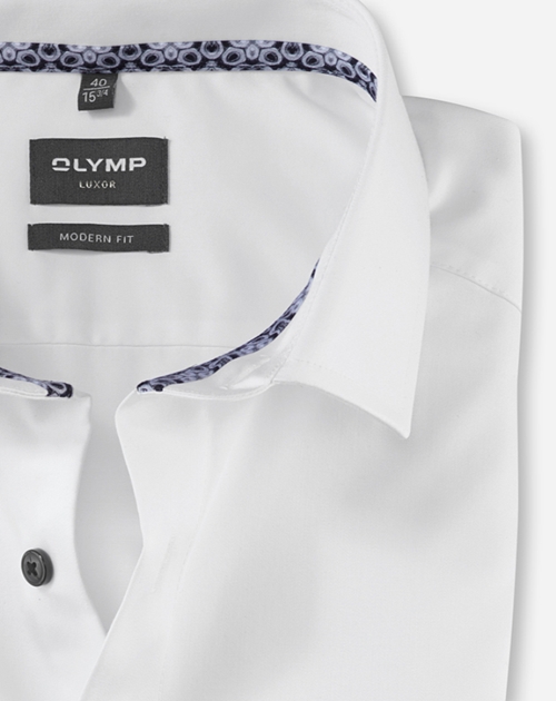 OLYMP modern fit overhemd, satijnbinding, wit