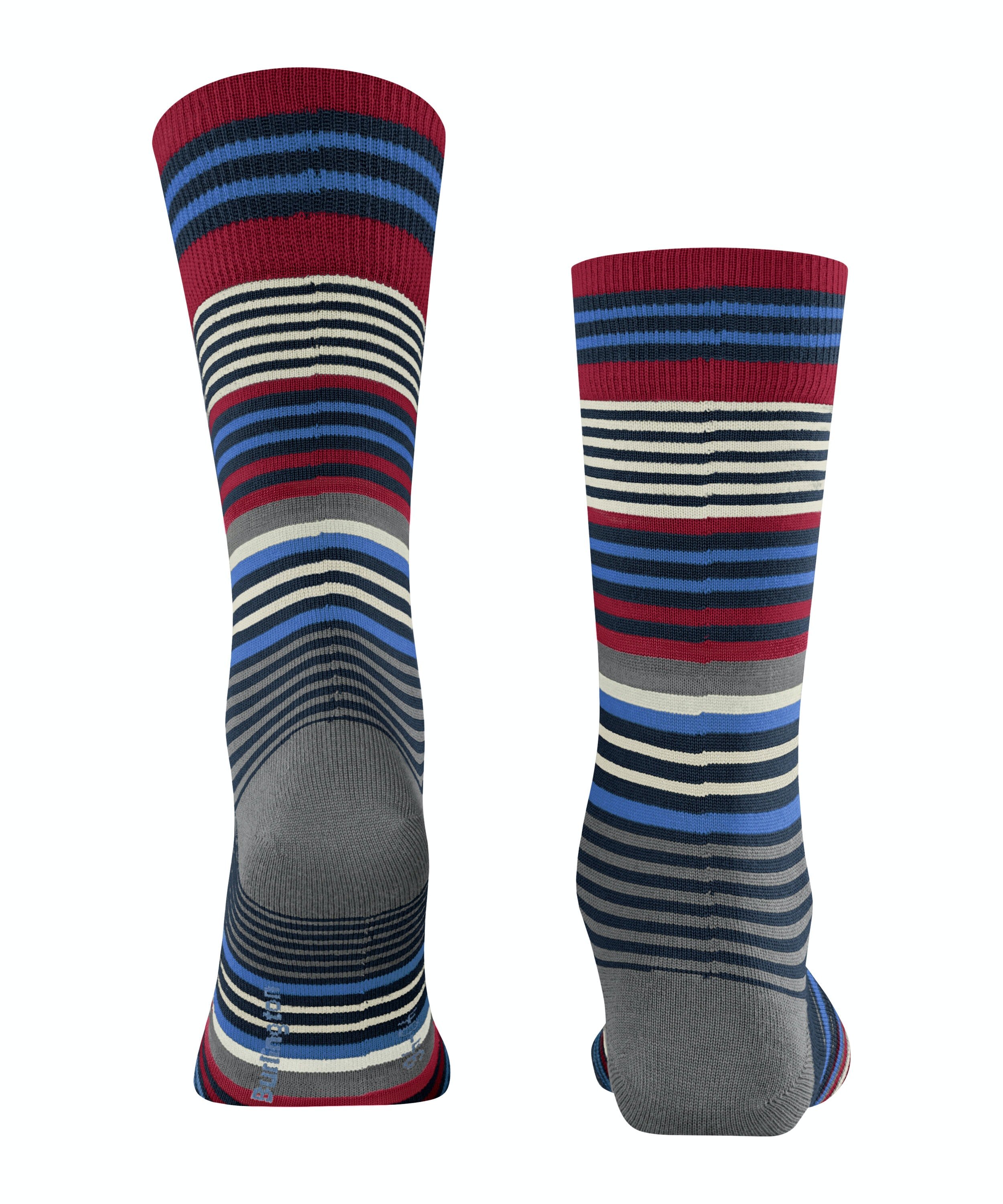 Burlington Stripe herensokken, blauw (marine)