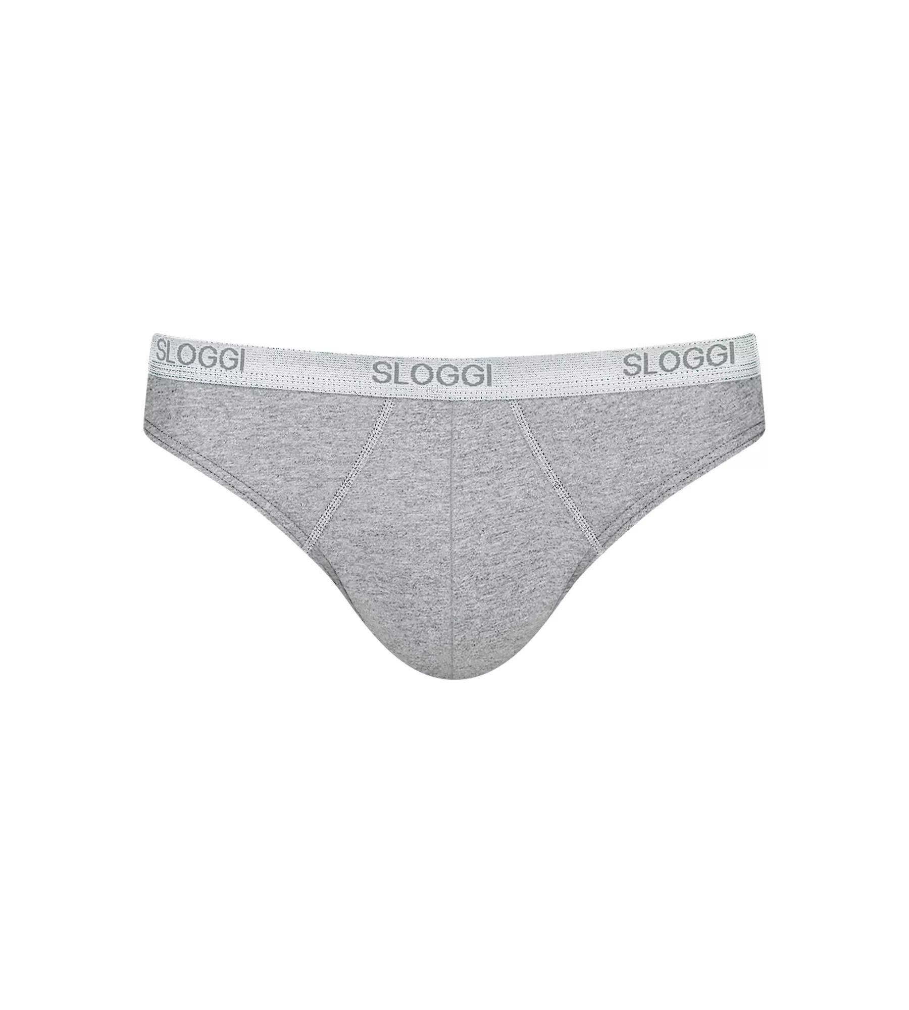 Sloggi Men Basic Mini, heren slip met smalle zijkanten (2-pack), grijs