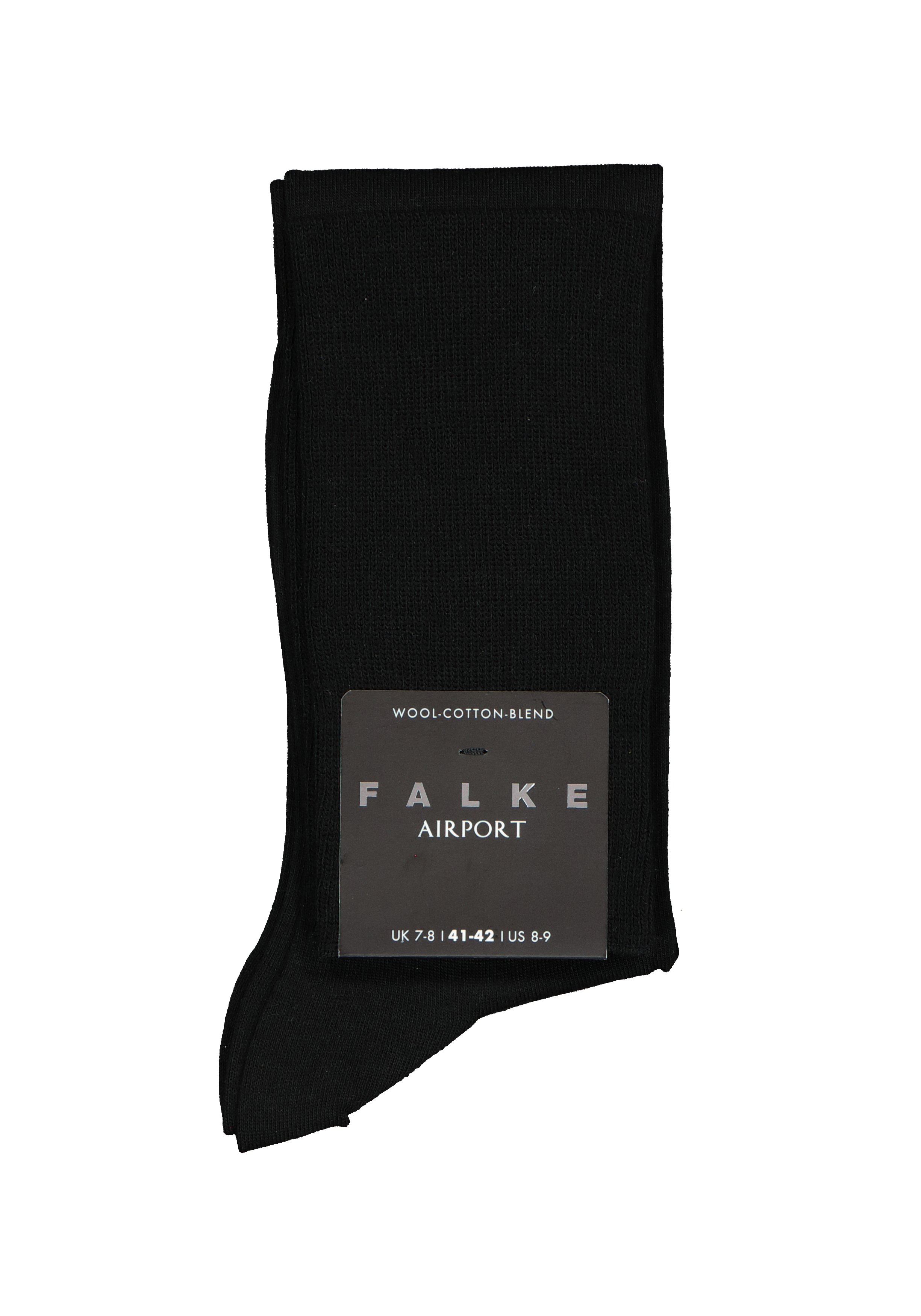 FALKE Airport heren kniekousen, zwart (black)