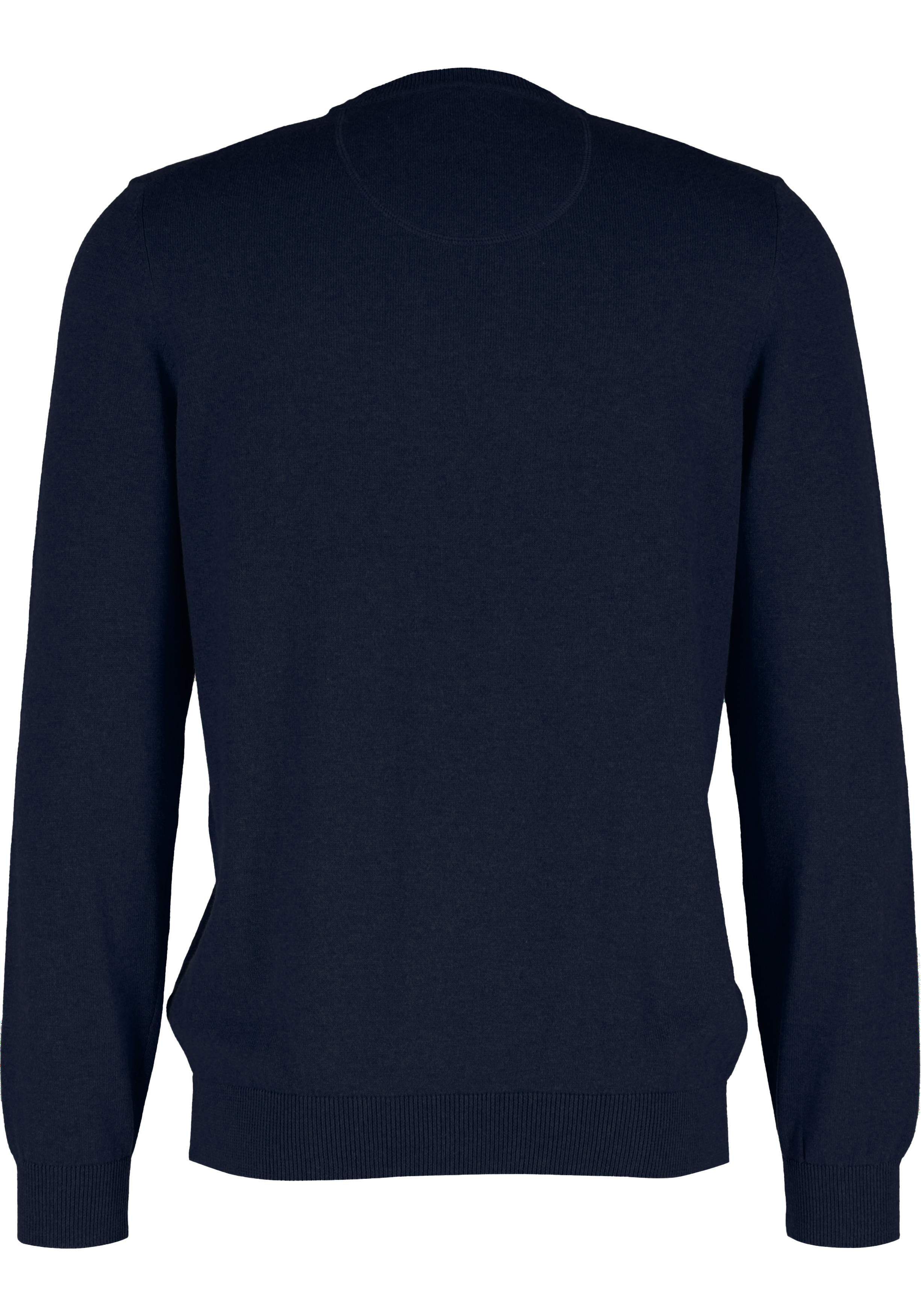 MARVELIS modern fit trui katoen, O-hals, marine blauw