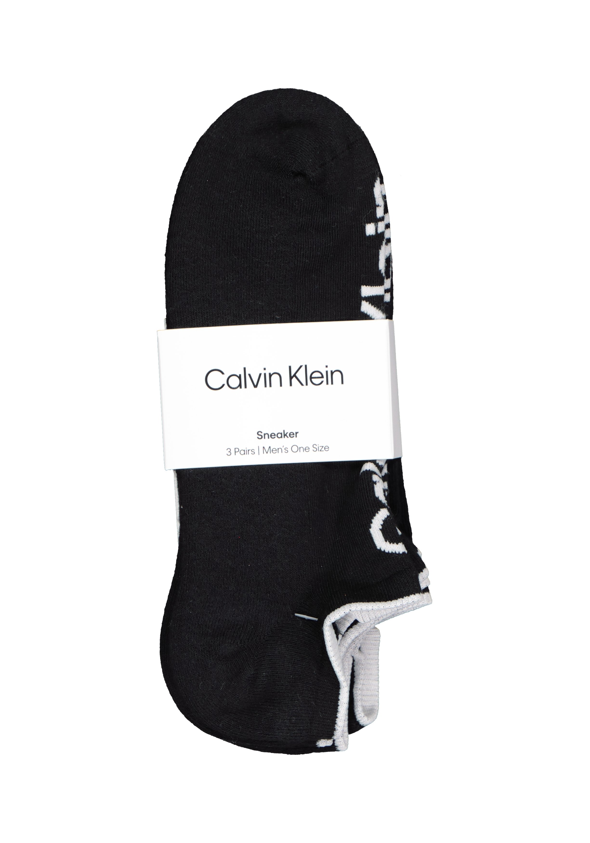 Calvin Klein herensokken Grant (3-pack), onzichtbare lage sportsokken, zwart