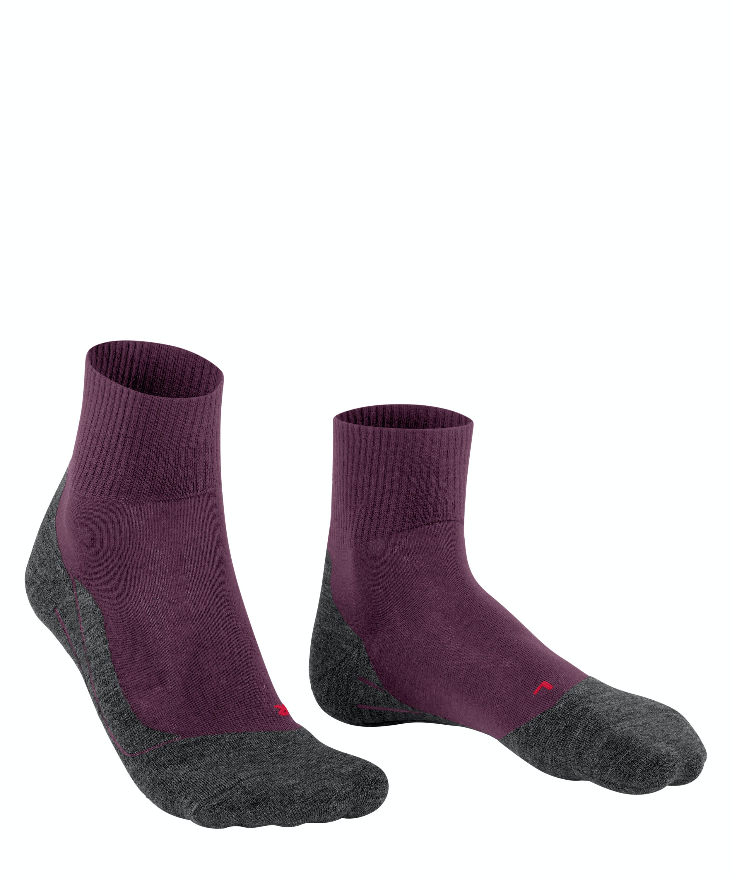 FALKE TK5 Wander Wool damessokken kort, paars (dark mauve)