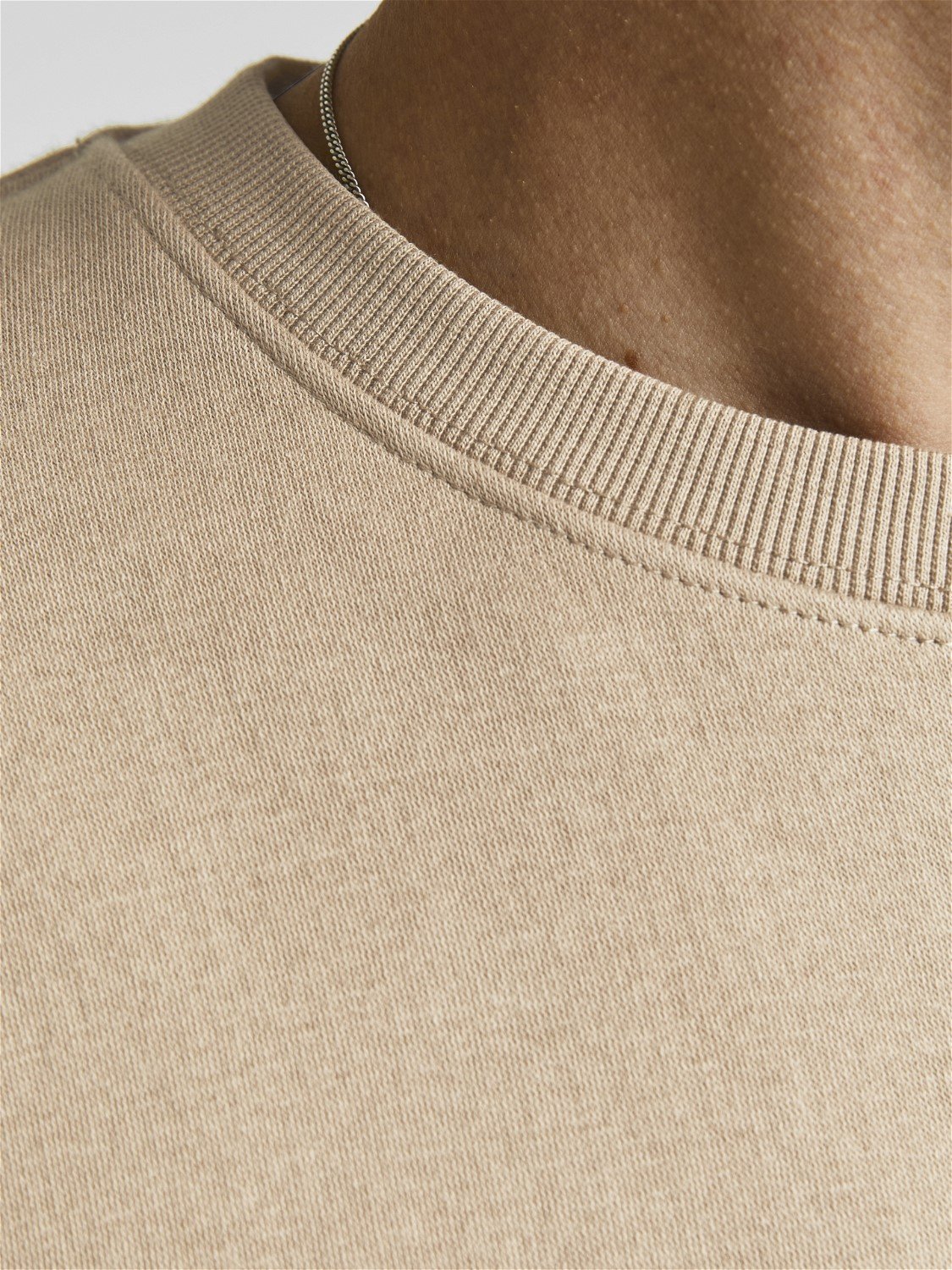 JACK & JONES Star basic sweat crew neck regular fit, heren sweatshirt katoenmengsel met O-hals, beige