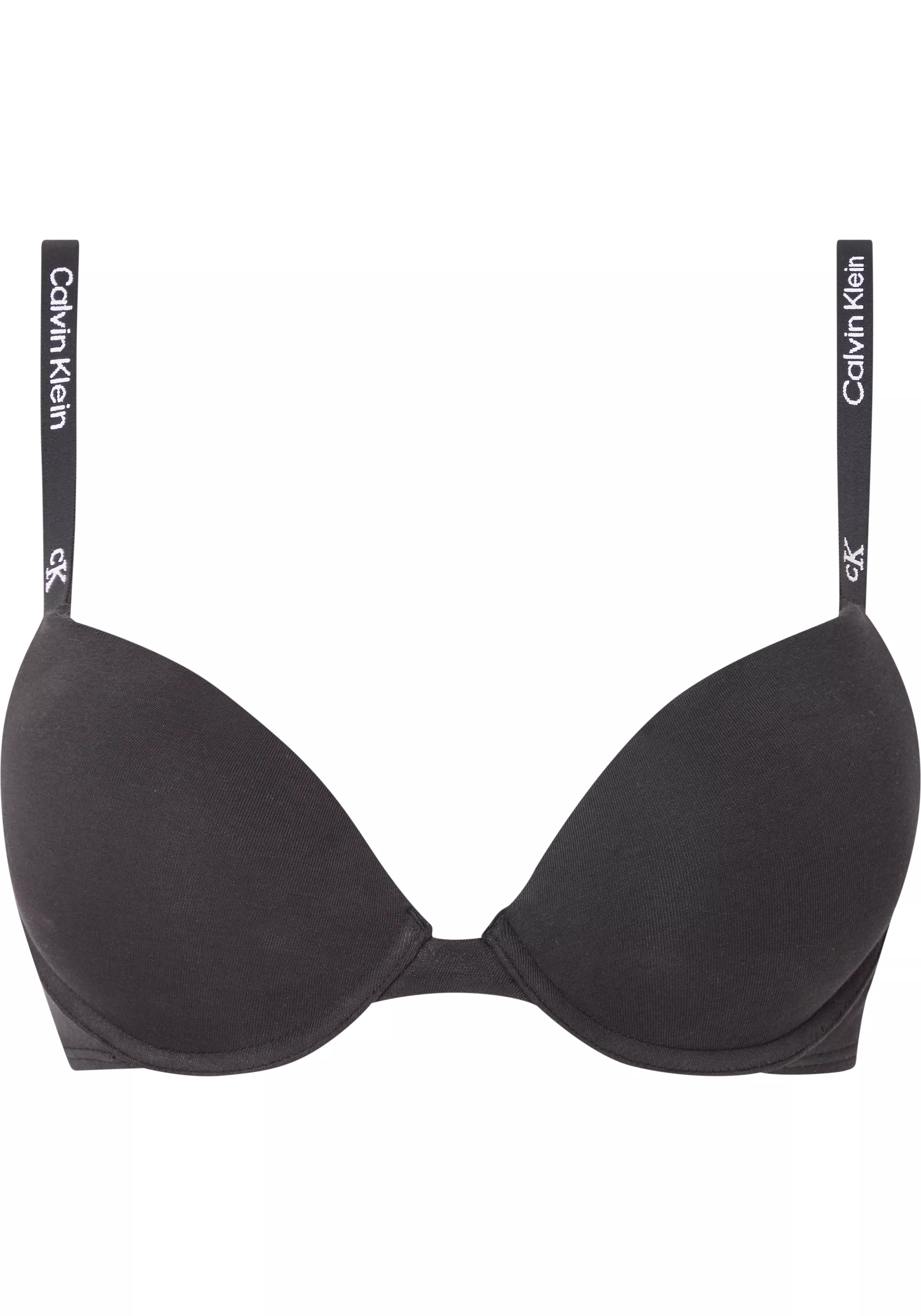 Calvin Klein dames 1996 push up plunge bra, beugel BH, zwart