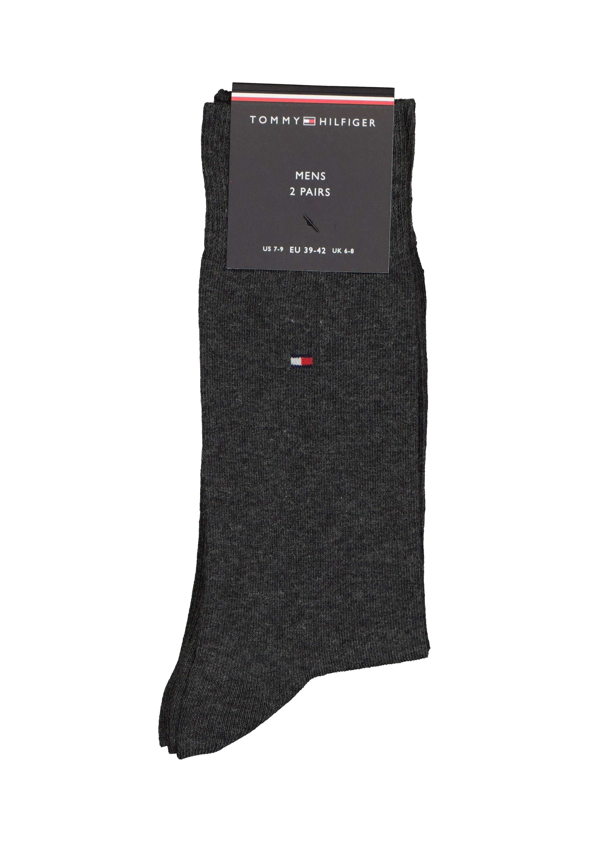 Tommy Hilfiger Classic Socks (2-pack), herensokken katoen, antraciet melange