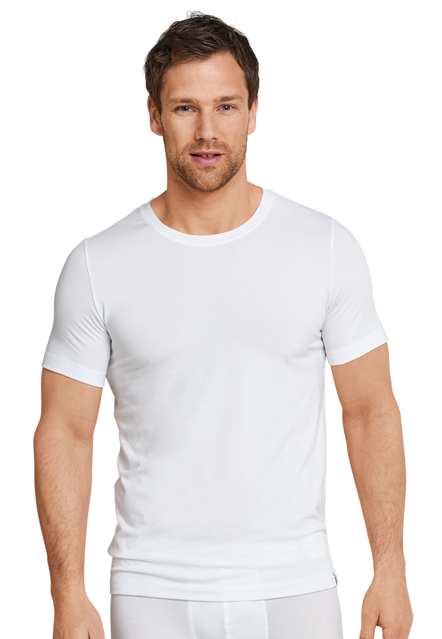 SCHIESSER Long Life Soft T-shirt (1-pack), heren shirt korte mouwen jersey elastisch ronde hals wit