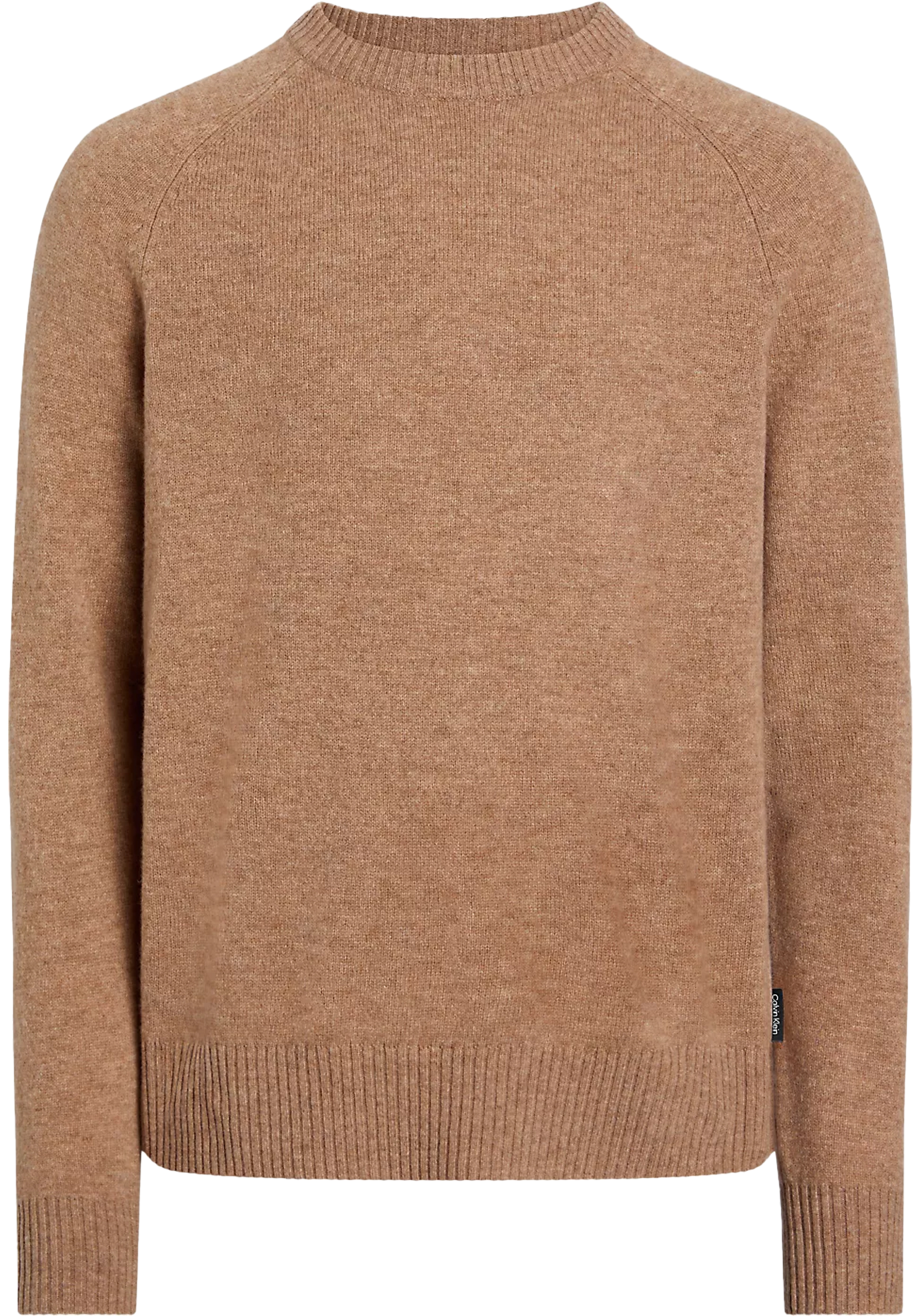 Calvin Klein heren pullover wol, donker camel melange