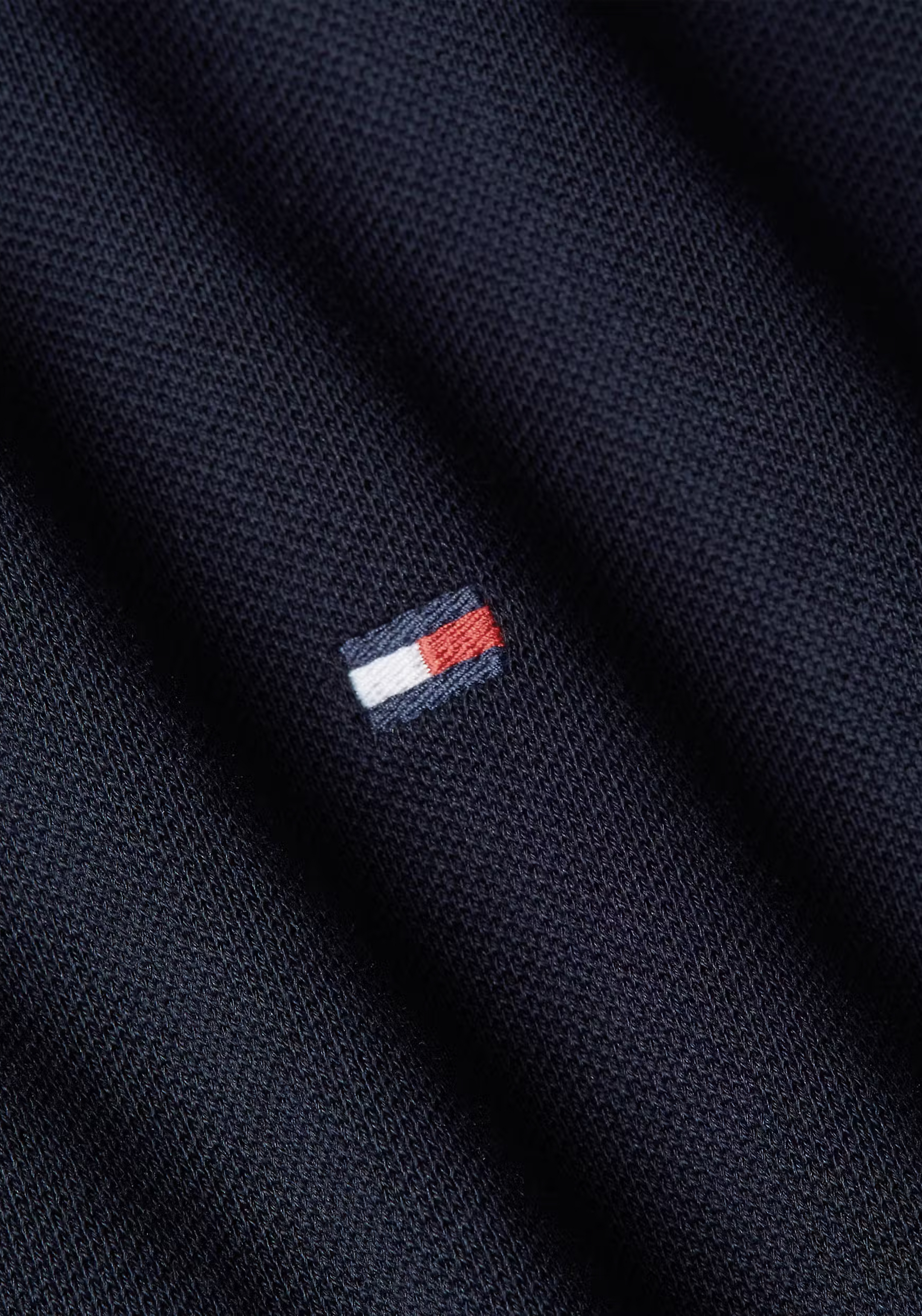 Tommy Hilfiger Flag Cuff Slim Polo, heren poloshirt, donkerblauw