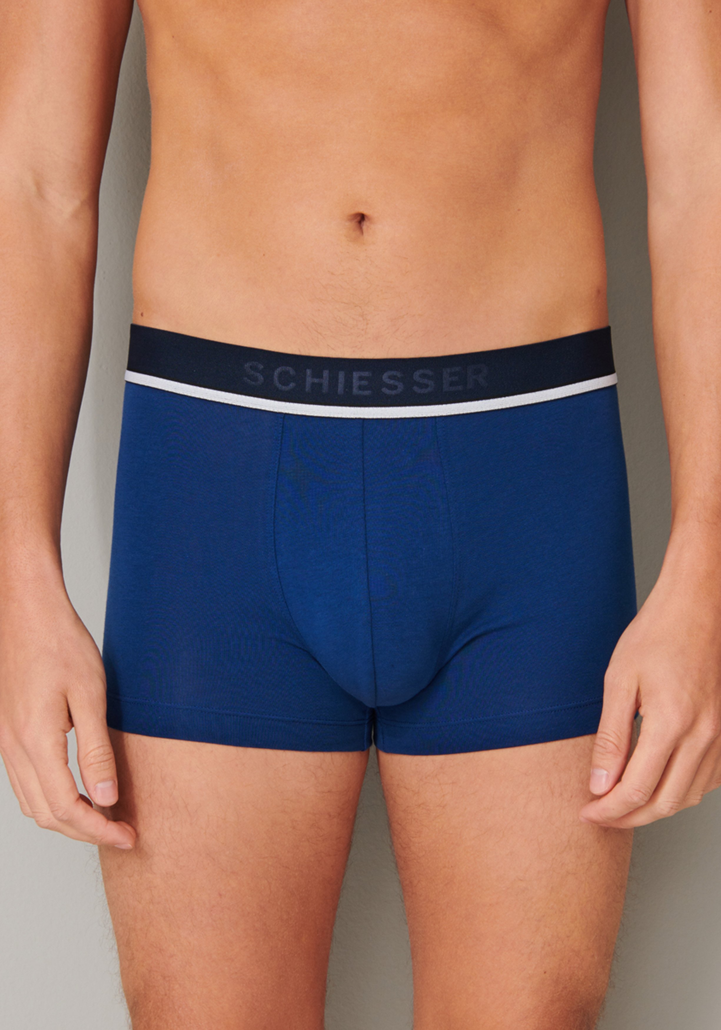 SCHIESSER 95/5 shorts (3-pack), zwart, blauw en donkerblauw