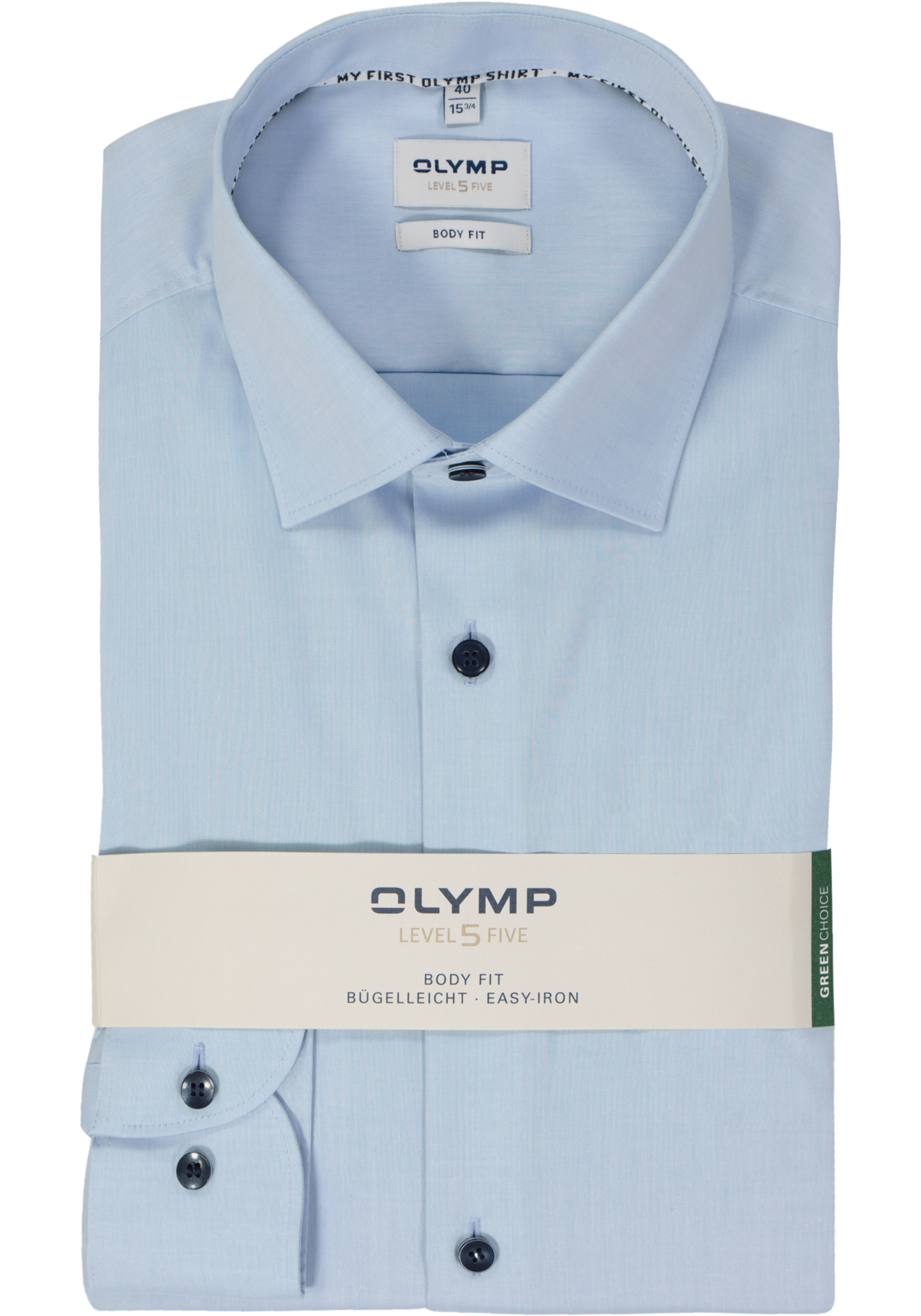 OLYMP Level 5 body fit overhemd, twill, lichtblauw