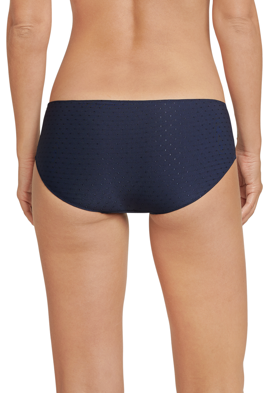 SCHIESSER Pure Jacquard slip (1-pack), dames panty micro-kwaliteit nachtblauw gestippeld