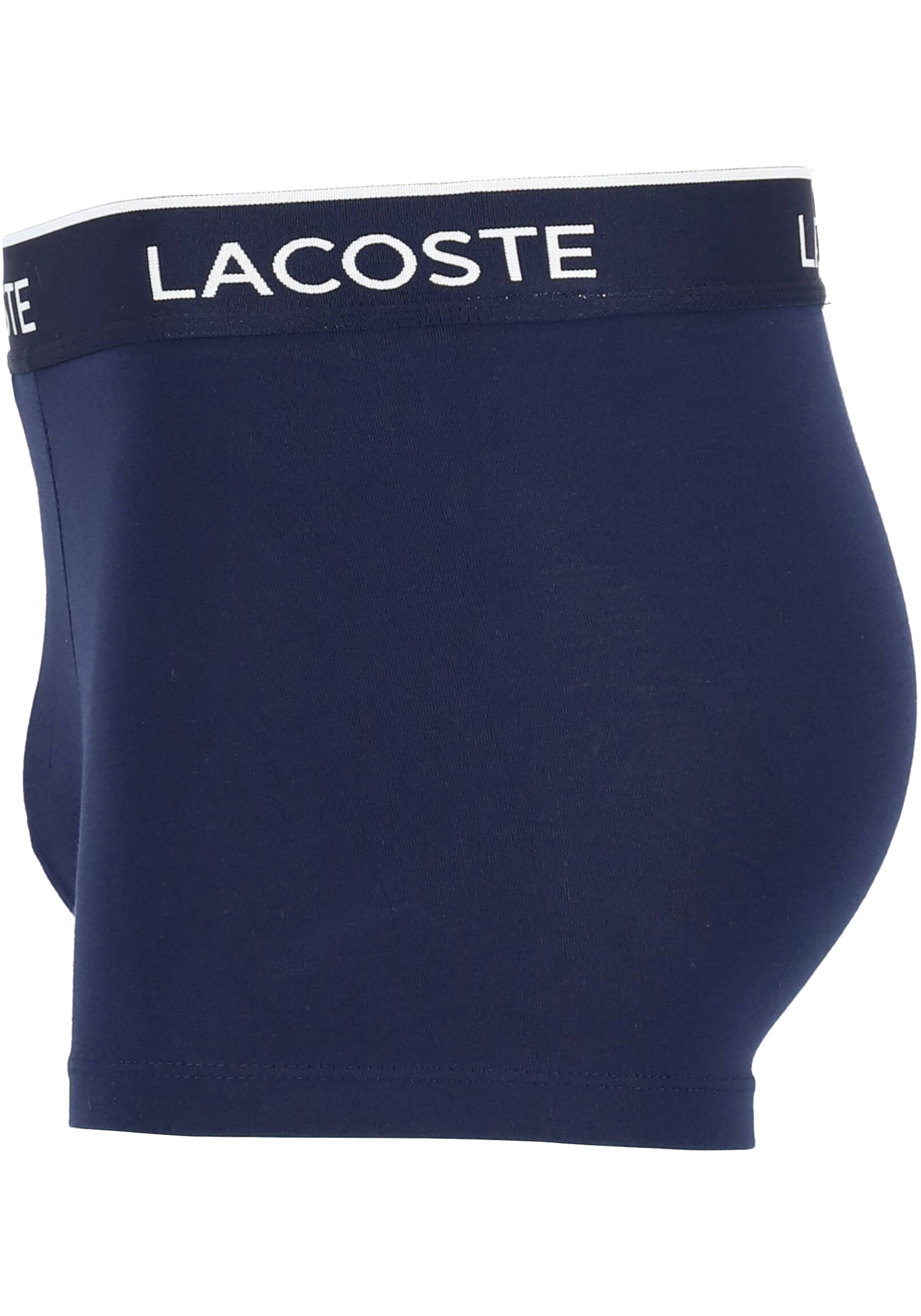 Lacoste Boxer Trunks (3-pack), heren boxers kort, blauw met gekleurde tailleband