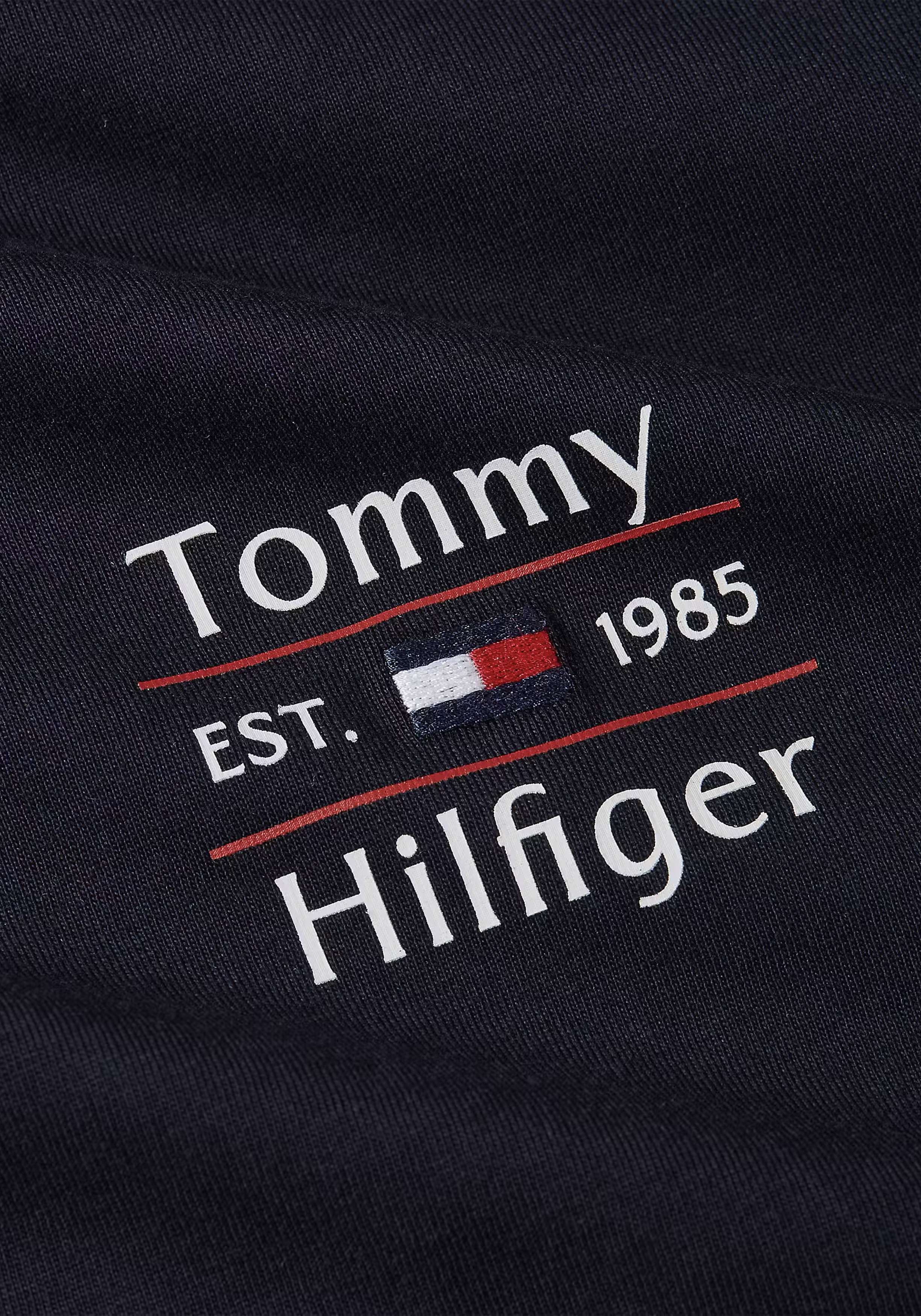 Tommy Hilfiger Hilfiger Stack Tee, heren T-shirt korte mouw O-hals, donkerblauw