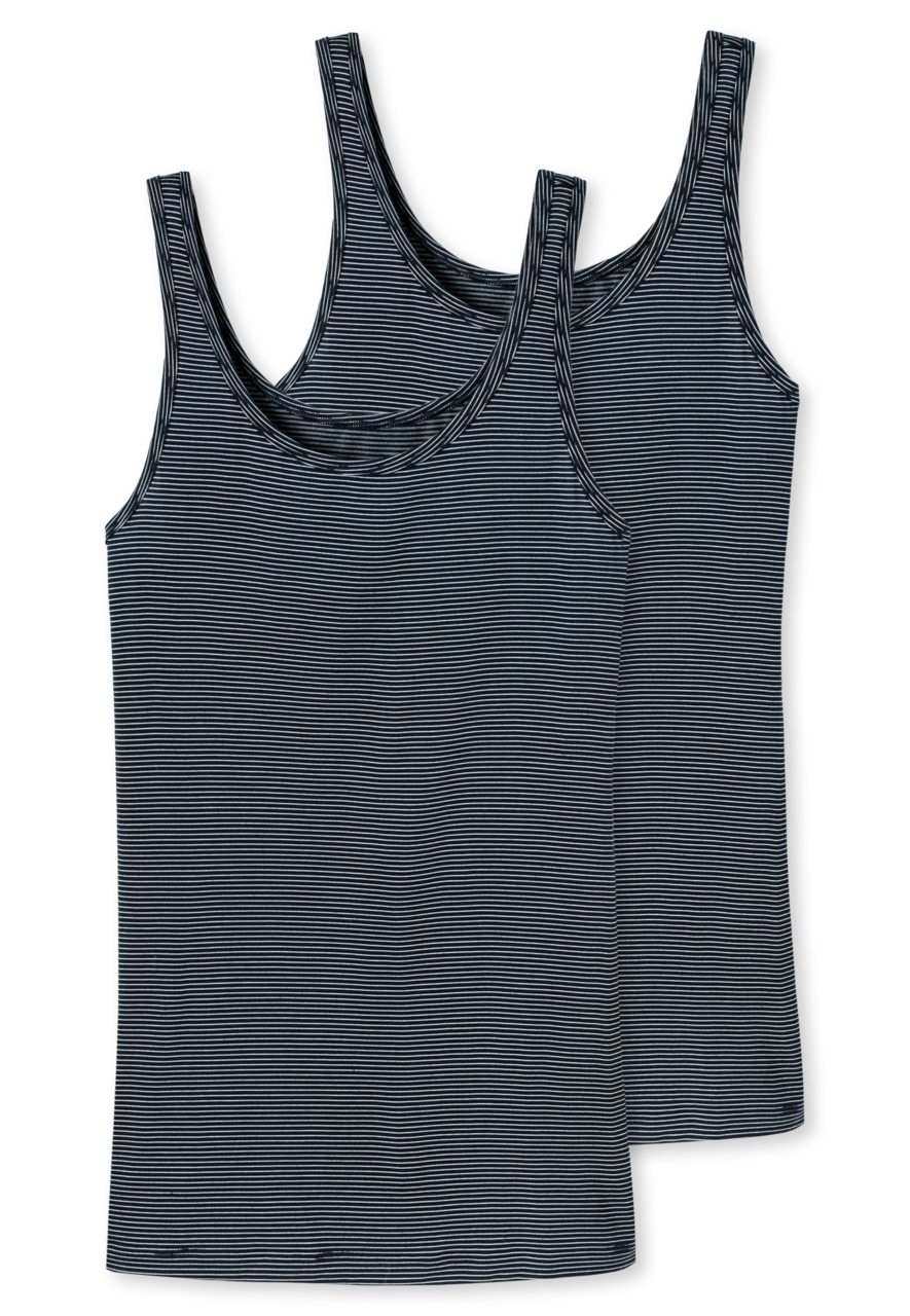 SCHIESSER Modal Essentials singlet (2-pack), dames hemd nachtblauw