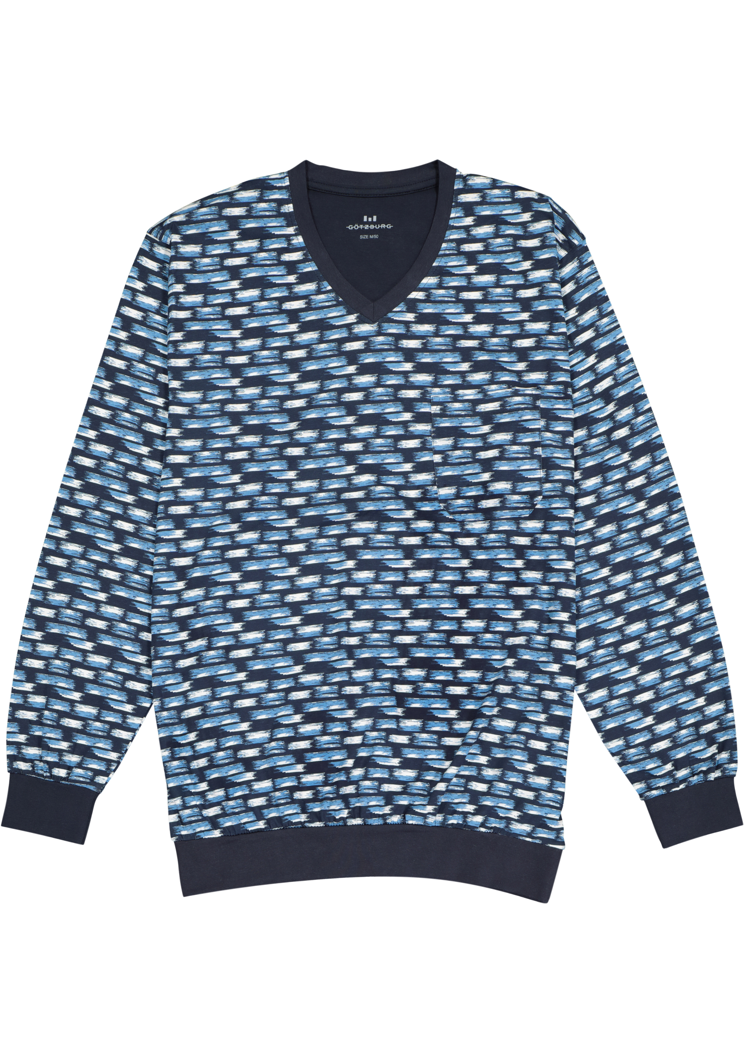 Gotzburg heren pyjama, blauw dessin